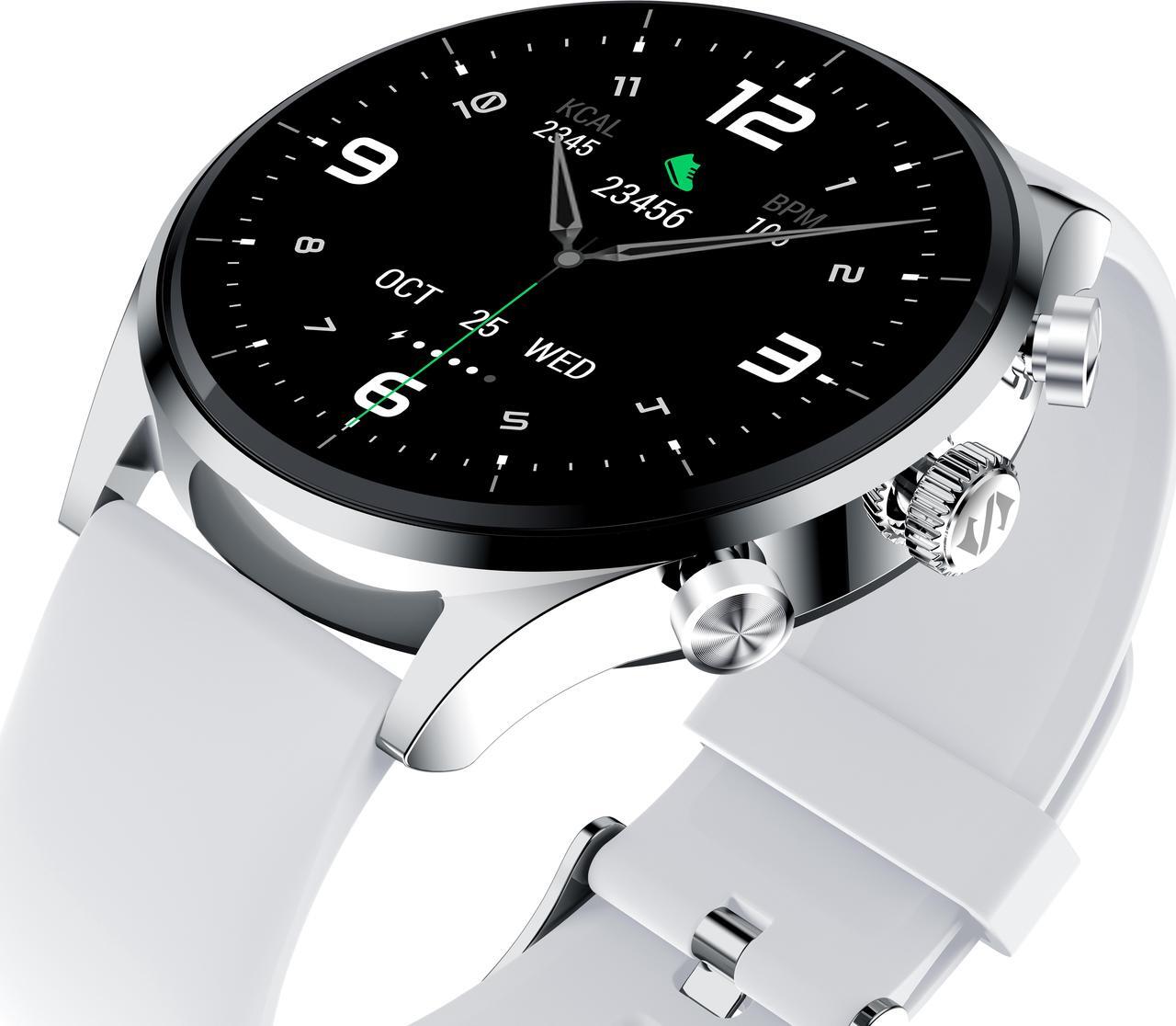 Alt view image 5 of 5 - Black Shark S1 Classic Smart Watch 1.43'' AMOLED Screen, 12 Days Battery Life, IP68 Waterproof, Health Monitoring, Wireless Charging  Silver