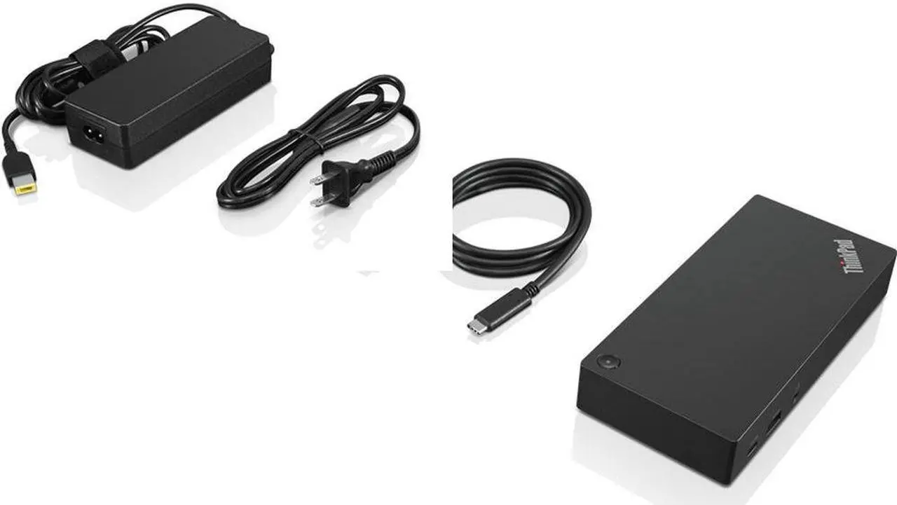 Alt view image 2 of 2 - Lenovo ThinkPad USB Type-C Dock Gen 2 (40AS0090US) + ZoomSpeed HDMI Cable (with Ethernet) + ZoomSpeed DisplayPort Cable + AOM Starter Bundle