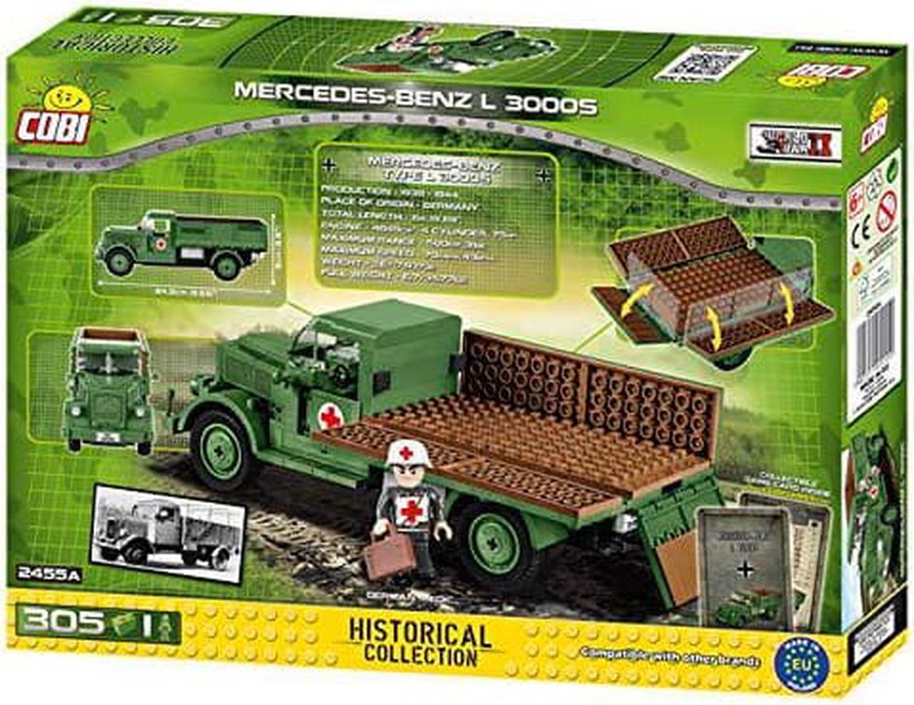 Alt view image 3 of 8 - COBI Small Army WWII German Mercedes-Benz L3000 S Red Cross Truck Model Building Block Set # 2455
