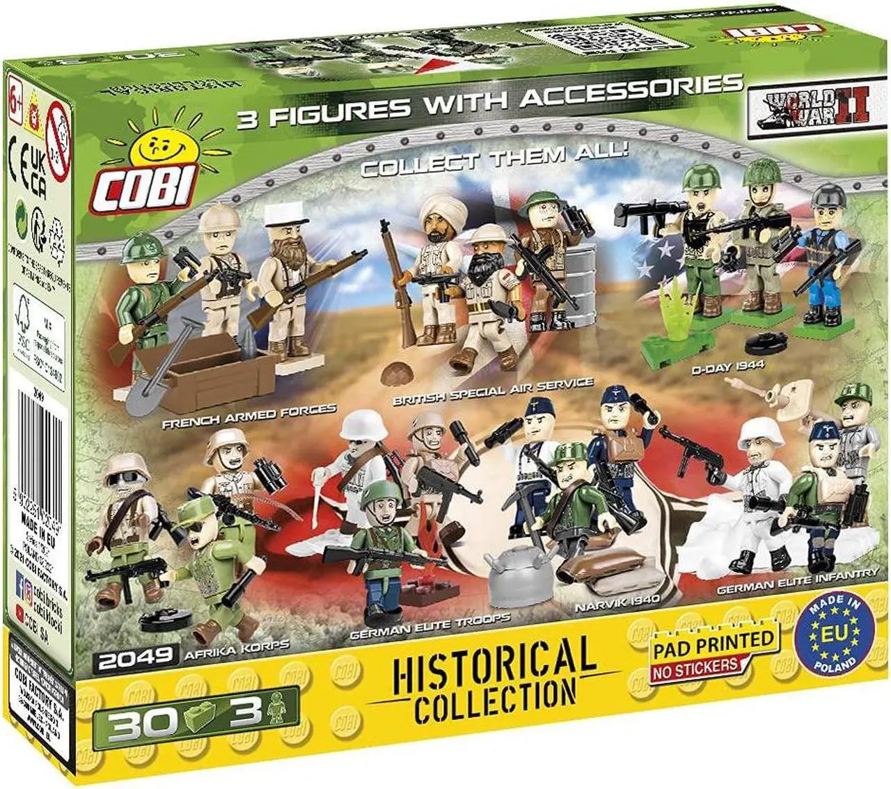 Alt view image 3 of 3 - COBI TOYS World War II Polish Army Figures - Model WW2 Interlocking Building Block Set # 2049