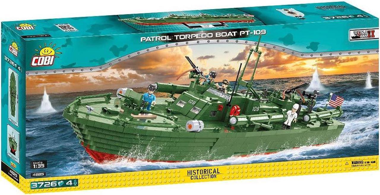 Main image of COBI TOYS World War II US Navy Elco PT Patrol Torpedo Boat PT-109 - Model WW2 Interlocking Building Block Set # 4825