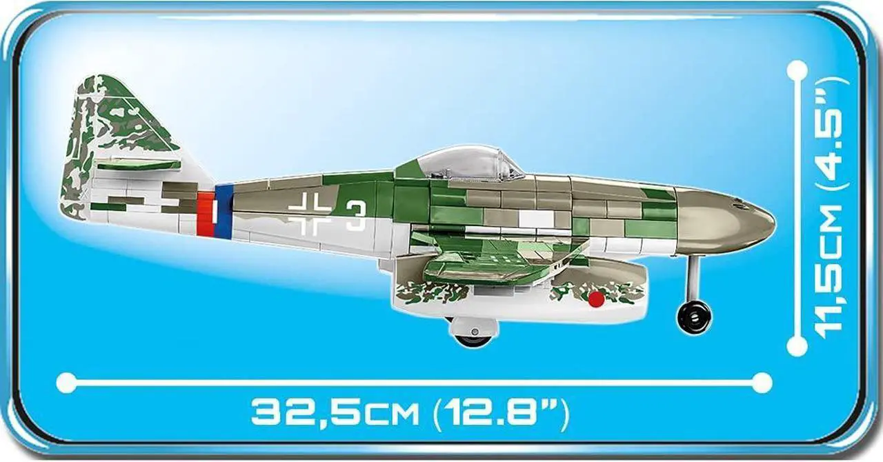 Alt view image 5 of 7 - COBI TOYS World War II Messerschmitt Me 262A-1A Fighter Plane - Model WW2 Interlocking Building Block Set # 5721