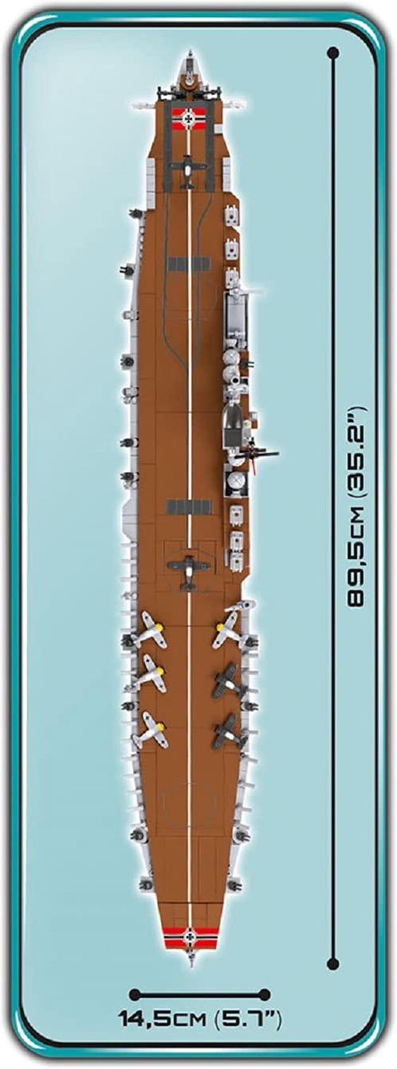 Alt view image 6 of 7 - COBI TOYS World War II Aircraft Carrier GRAF ZEPPELIN Battleship- 1:300 Model WW2 Interlocking Building Block Set # 4826