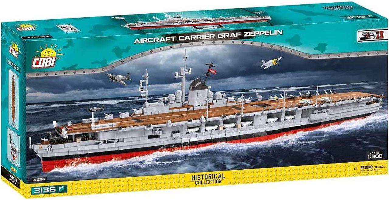 Alt view image 3 of 7 - COBI TOYS World War II Aircraft Carrier GRAF ZEPPELIN Battleship- 1:300 Model WW2 Interlocking Building Block Set # 4826