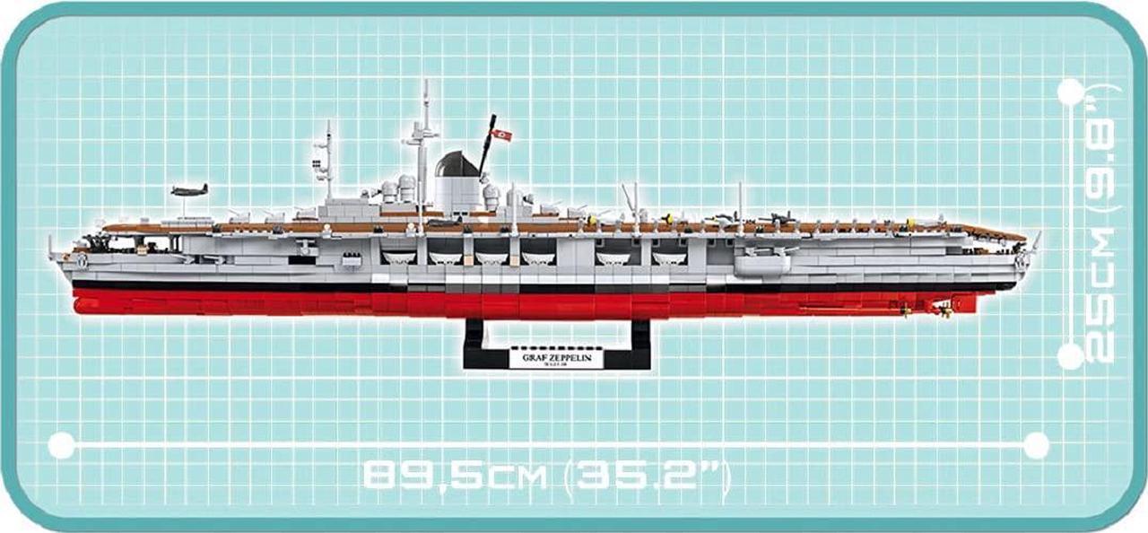 Alt view image 7 of 7 - COBI TOYS World War II Aircraft Carrier GRAF ZEPPELIN Battleship- 1:300 Model WW2 Interlocking Building Block Set # 4826