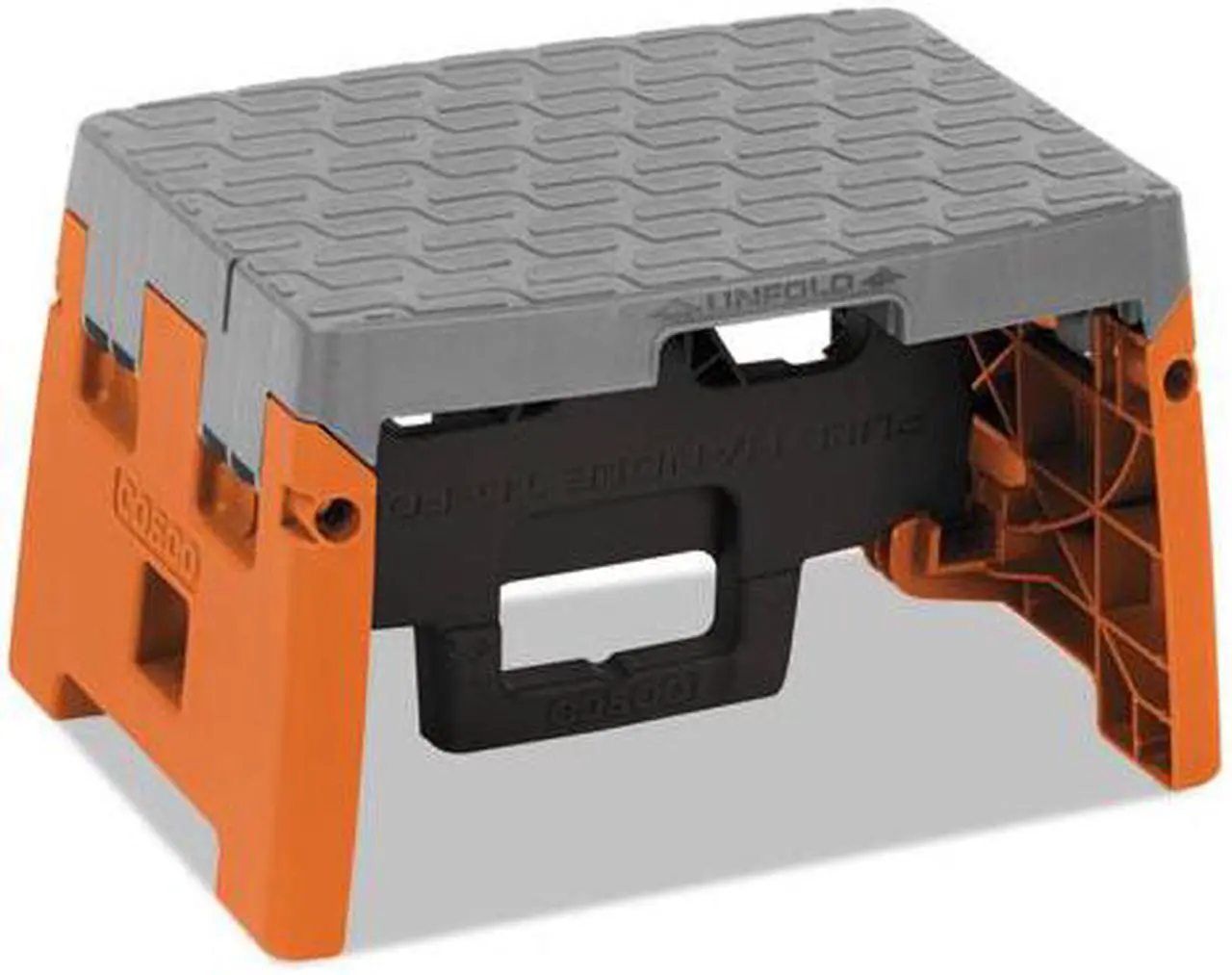 Alt view image 3 of 18 - Cosco 11903BGO1E One-Step Folding Step Stool, 300 Lb, 8 1/2 Inch Working Height, Orange/Gray