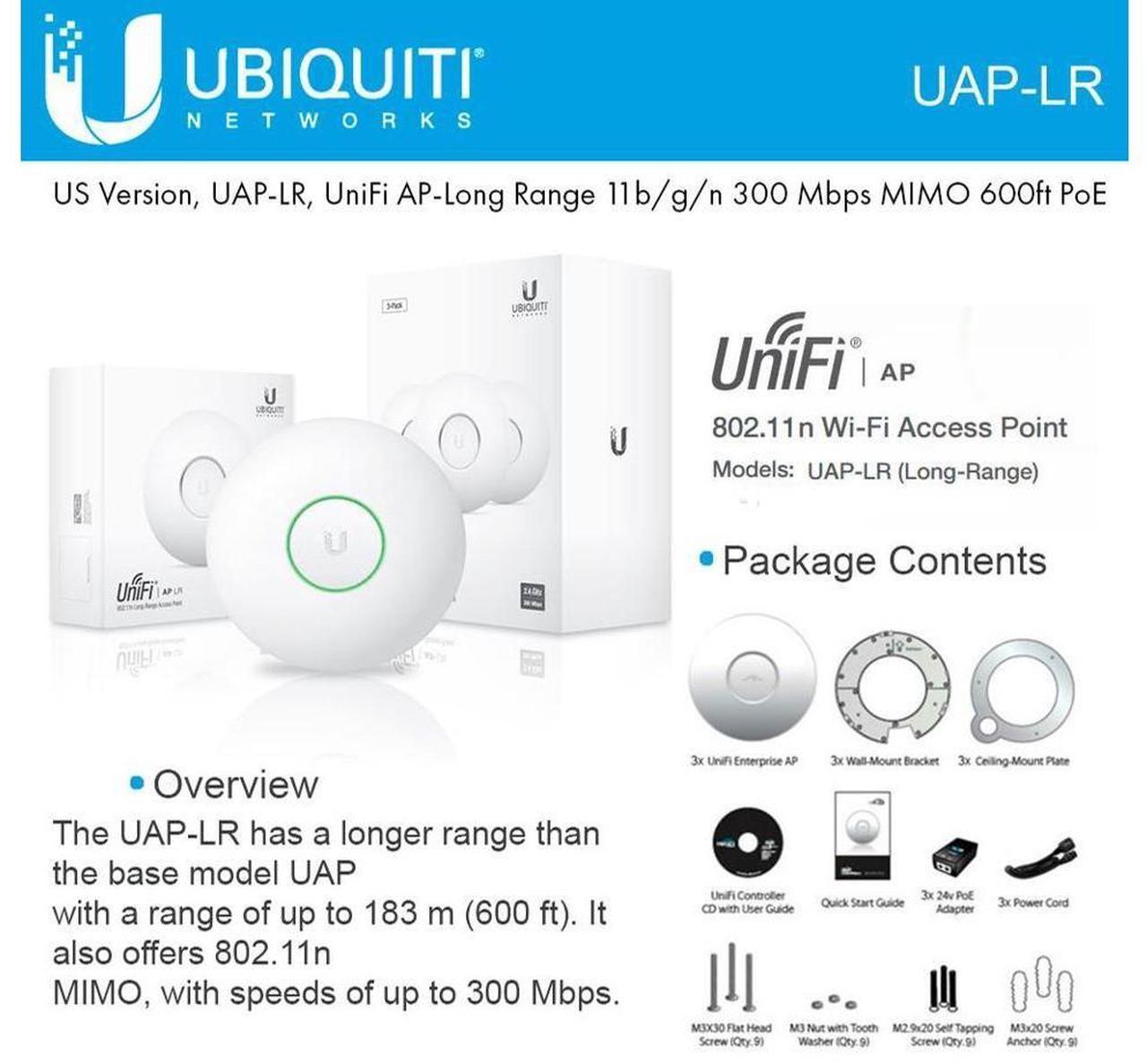 Alt view image 3 of 8 - Ubiquiti UniFi Enterprise Wi-Fi System Wireless AP long Range (UAP-LR-US)