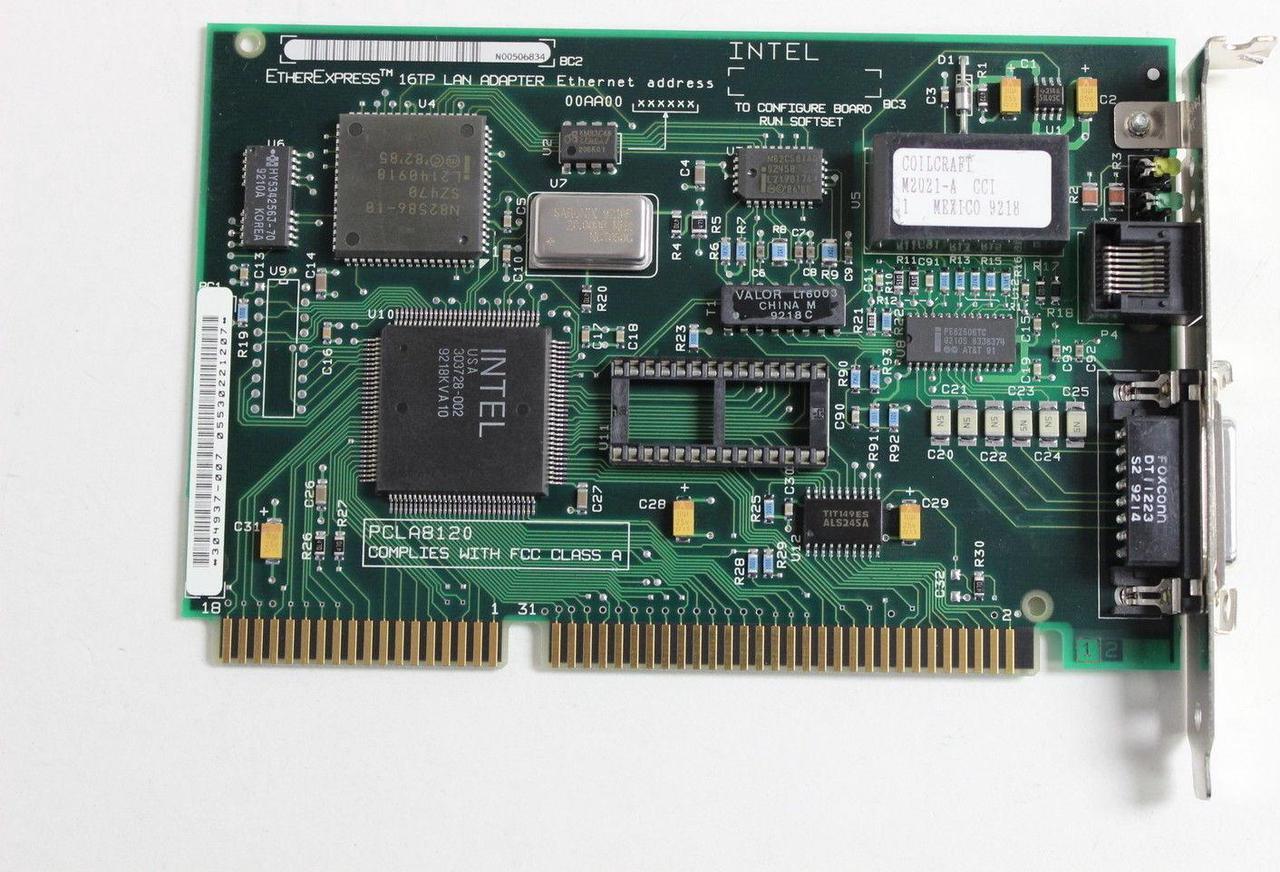 INTEL PCLA8120 ISA ETHEREXPRESS 16TP LAN ADAPTER 305648-005 305648-006 304937-00