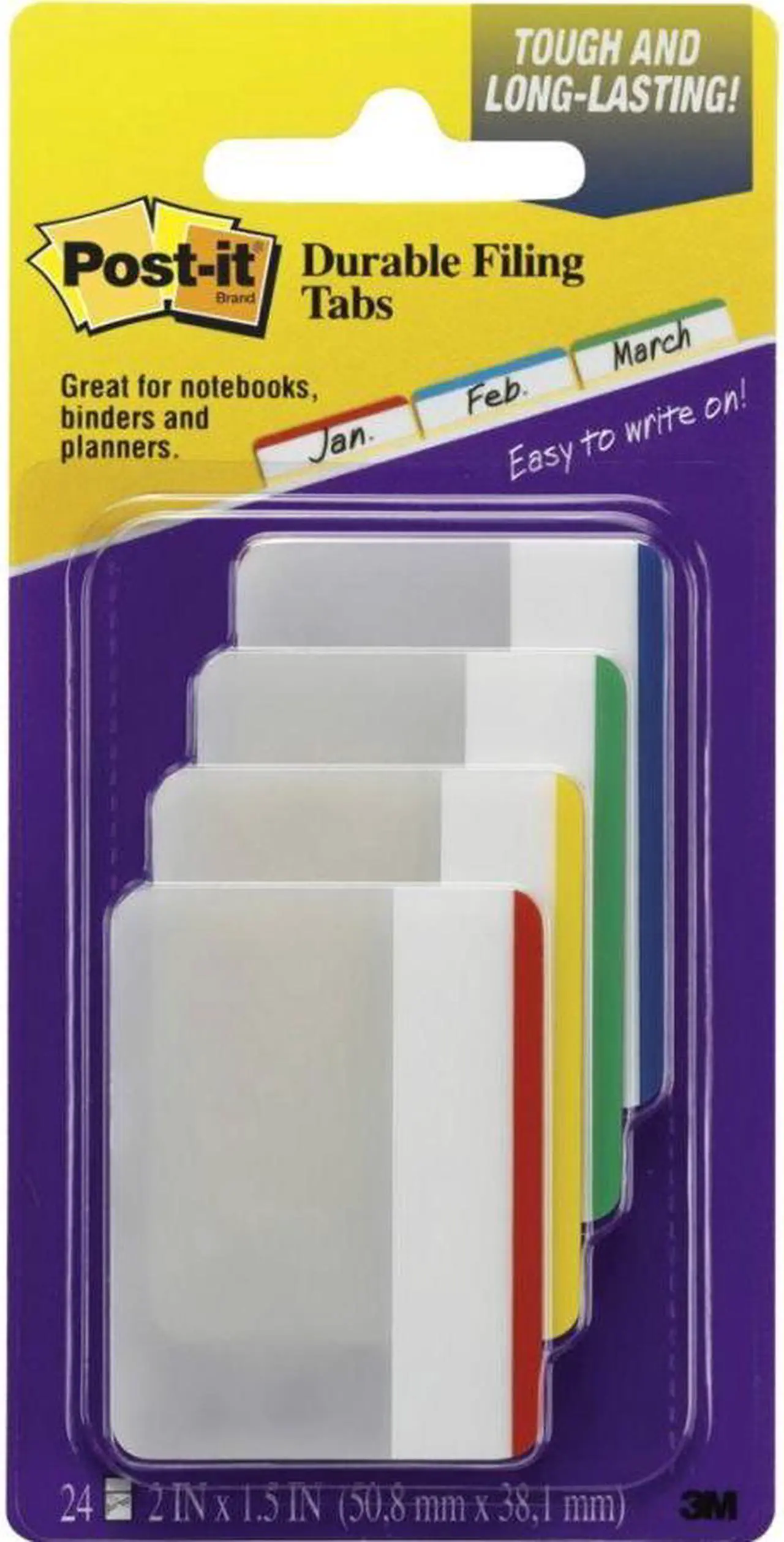 Alt view image 11 of 20 - Post-it File Tabs 2 x 1 1/2 Lined Assorted Primary Colors 24/Pack 686F1