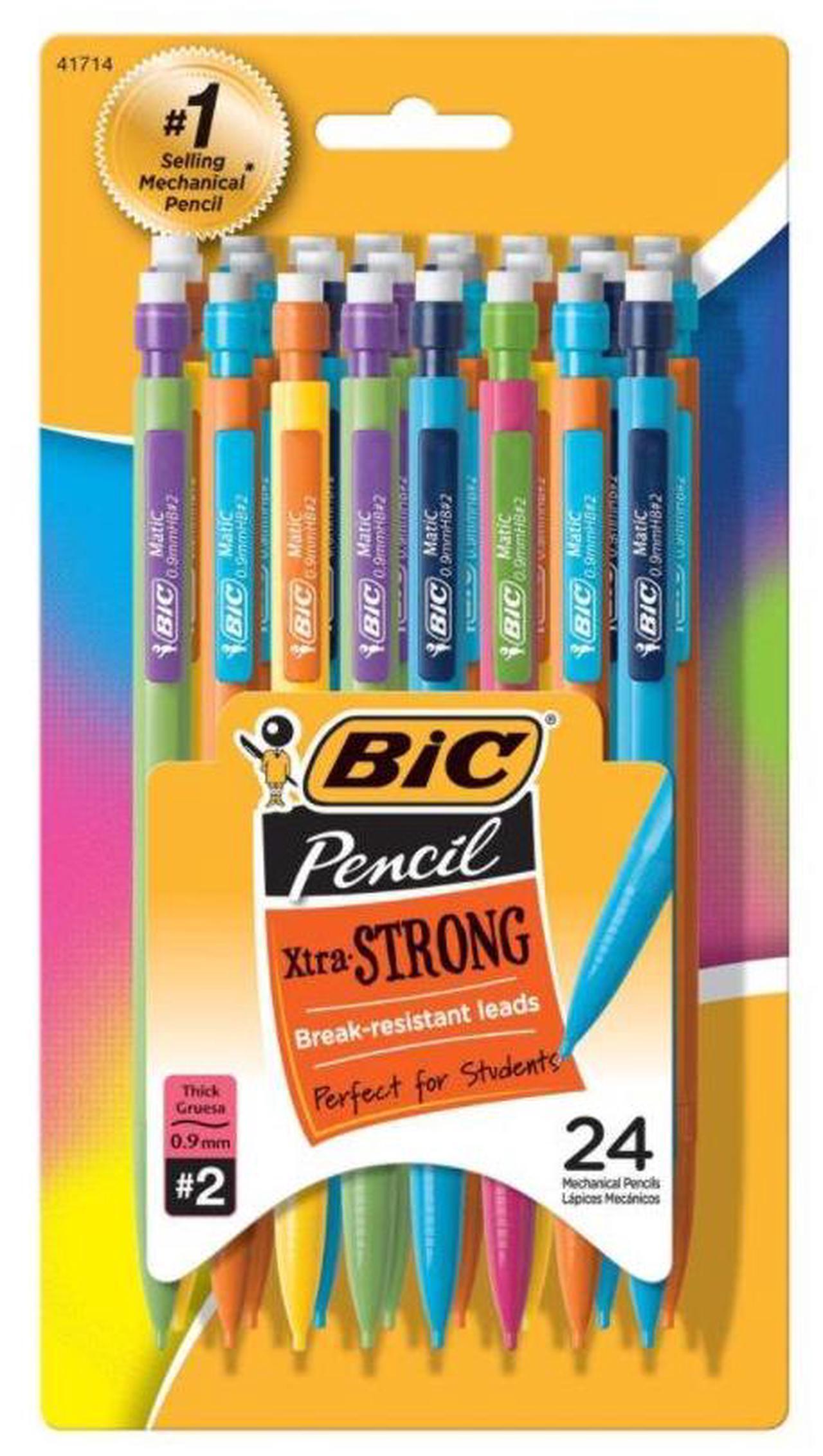 Alt view image 11 of 20 - BIC MPLWP241 Mechanical Pencil With Pocket Clip #2 Pencil Grade - 0.9 mm - Assorted Lead - Assorted Barrel - 24 / Pack