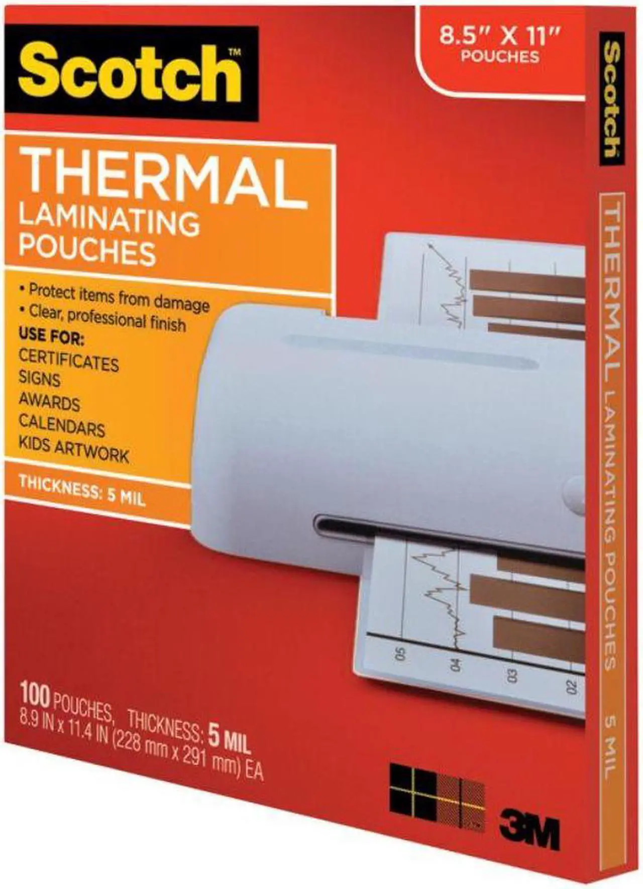 Alt view image 5 of 20 - TP5854100 3M Letter Size Thermal Laminating Pouches, 5 mil, 100/Pack