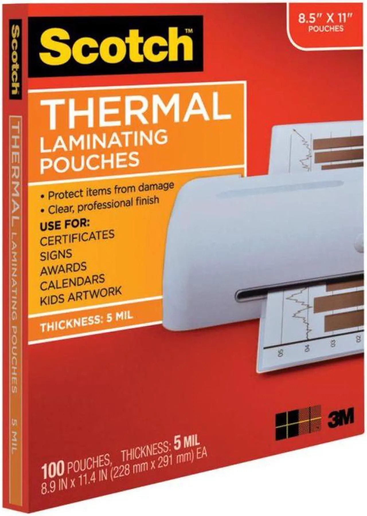 Alt view image 4 of 20 - TP5854100 3M Letter Size Thermal Laminating Pouches, 5 mil, 100/Pack