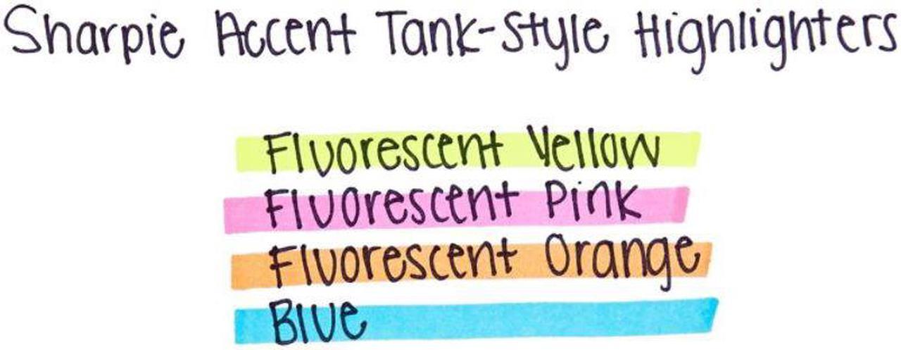 Alt view image 8 of 14 - Sharpie Major Accent Highlighter Chisel Point 4/PK YW/OE/BE/PK 25174PP