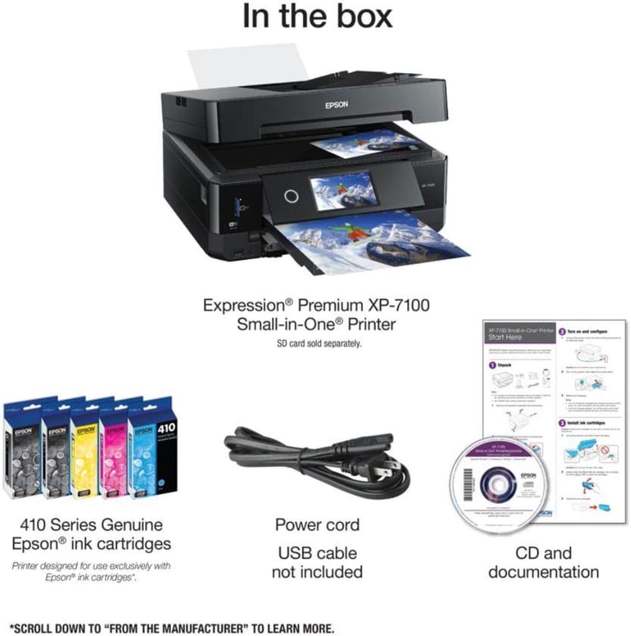 Alt view image 4 of 7 - Epson XP-7100 Expression Premium Wireless Color Photo Printer Black