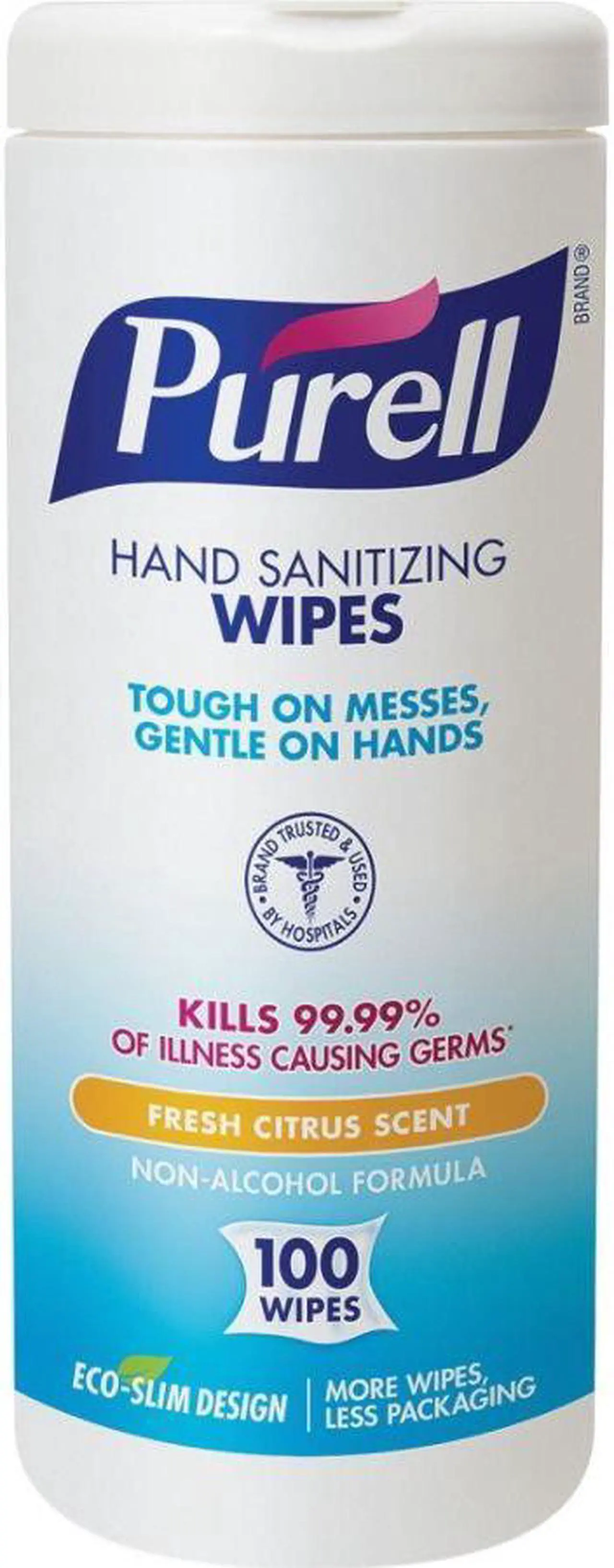 Alt view image 13 of 20 - Gojo 911112CT Premoistened Sanitizing Wipes, Cloth, 5.78 in. x 7 in., 100-Canister, 12 Canisters-CT