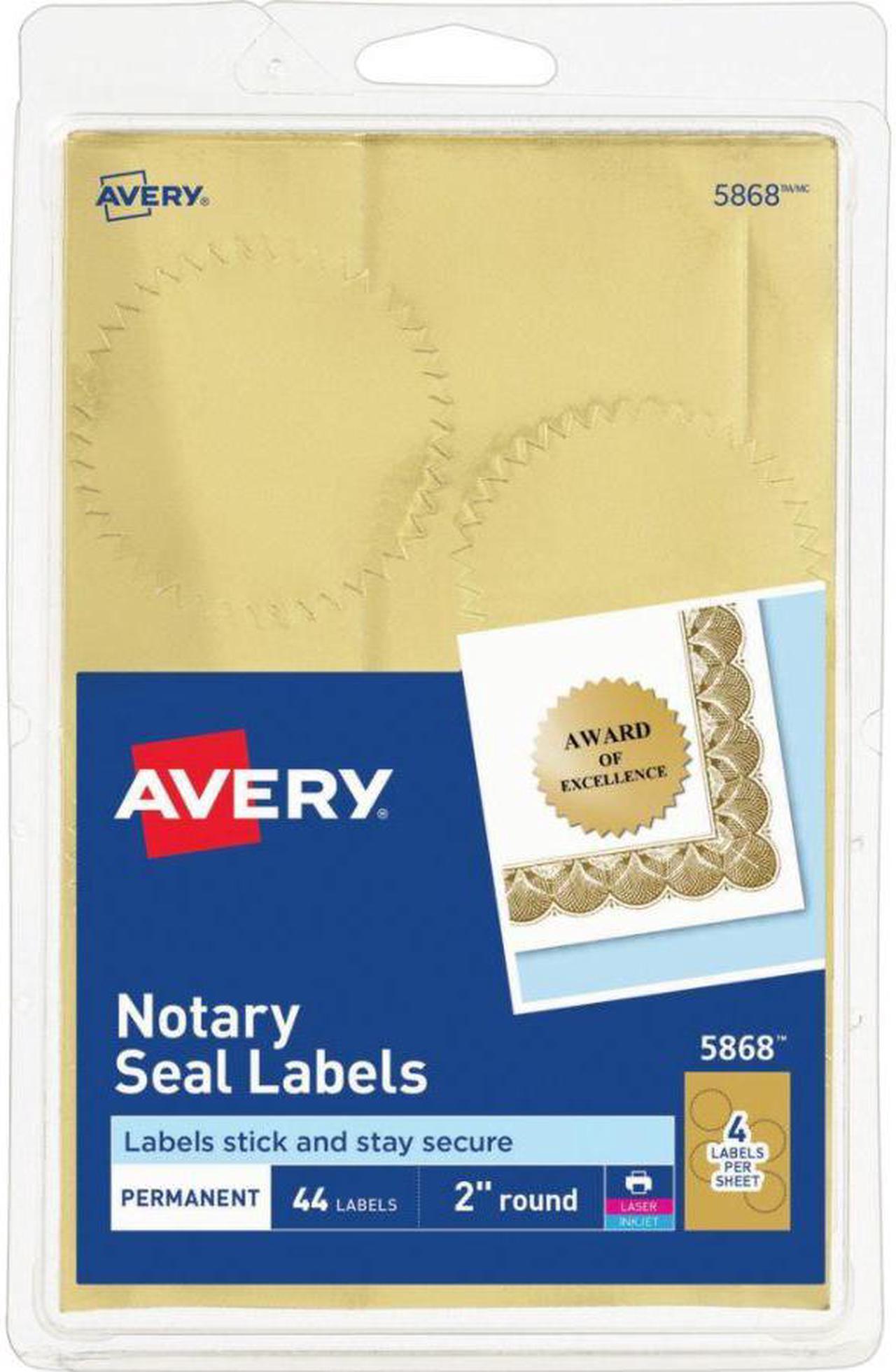 Alt view image 3 of 11 - Avery Printable Gold Foil Seals 2" dia 44/Pack 05868