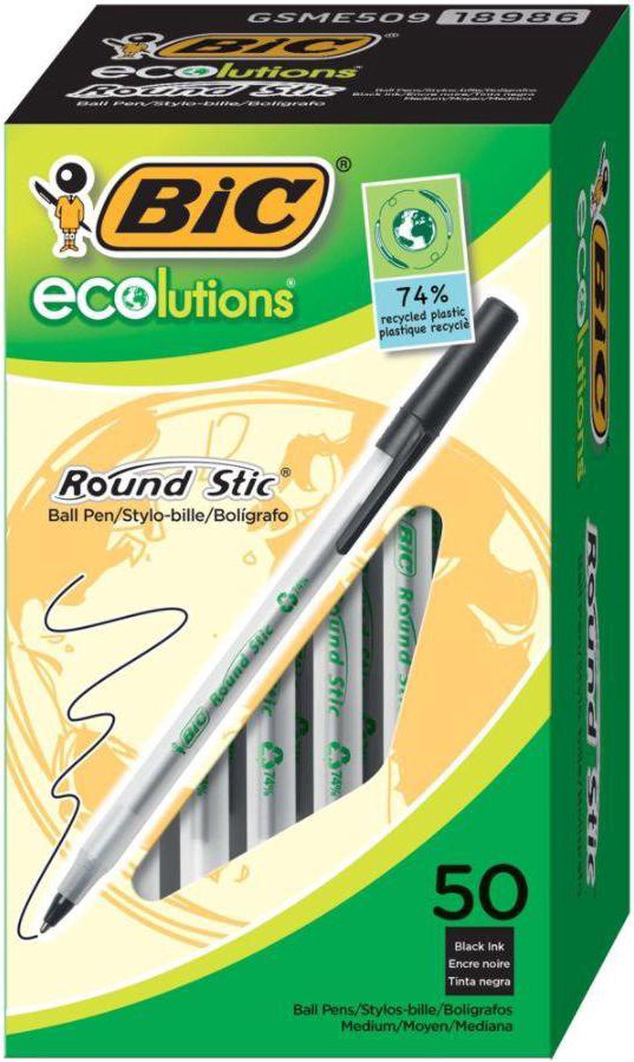 Alt view image 7 of 20 - BIC Ecolutions Round Stic Ballpoint Pen Black Ink 1mm Medium 50/Pack GSME509BK