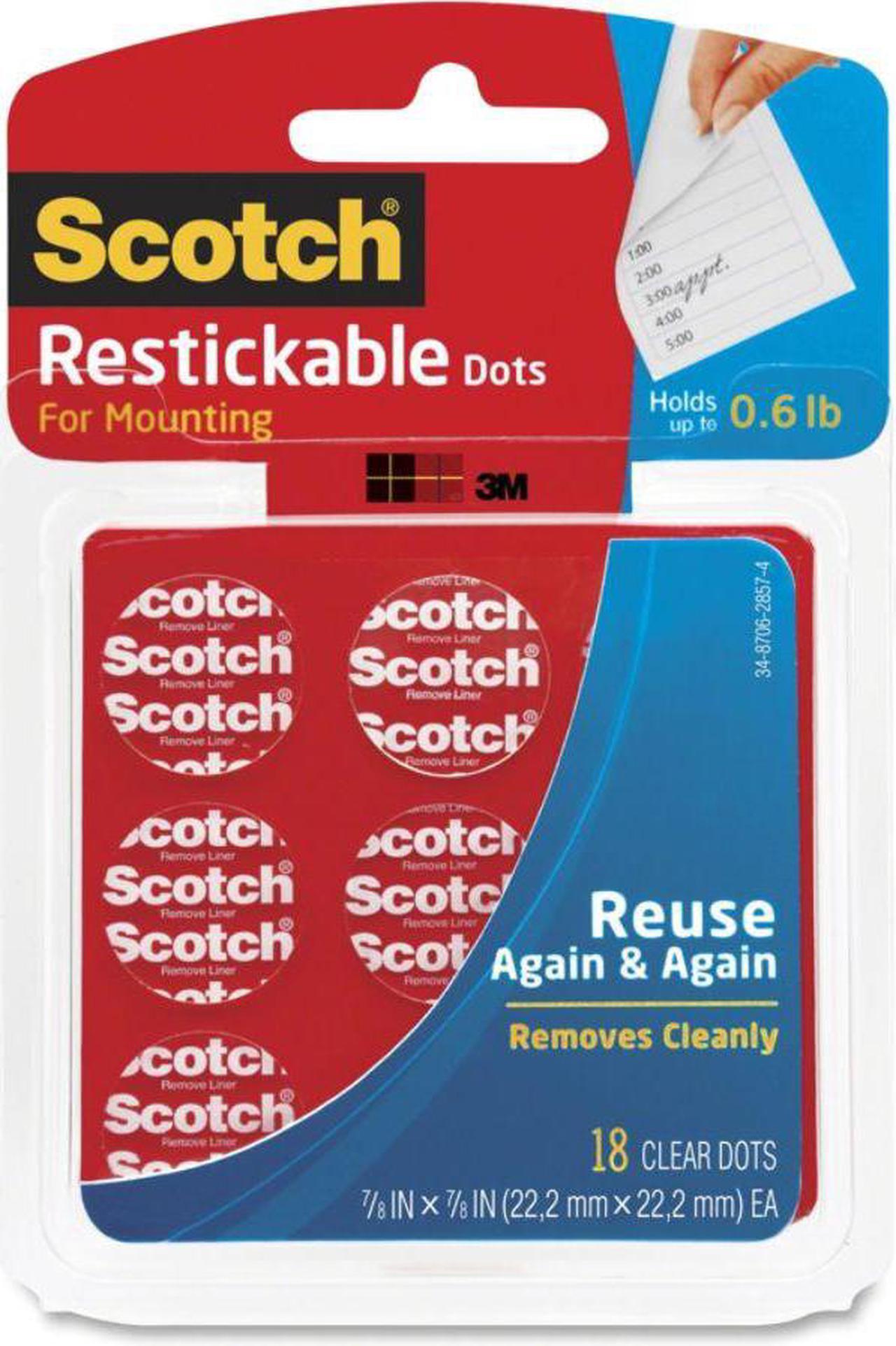 Alt view image 7 of 17 - Scotch Restickable Dots 7/8" 18/Pkg-Clear