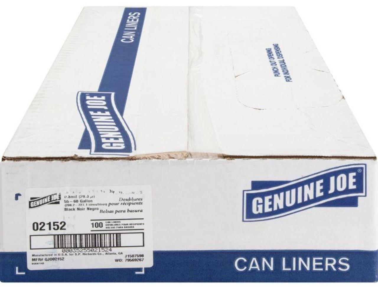 Alt view image 8 of 17 - Genuine Joe Two-Ply Can Liner 55-60Gal 0.9mil 38"x58" 100/PK BNBK 02152