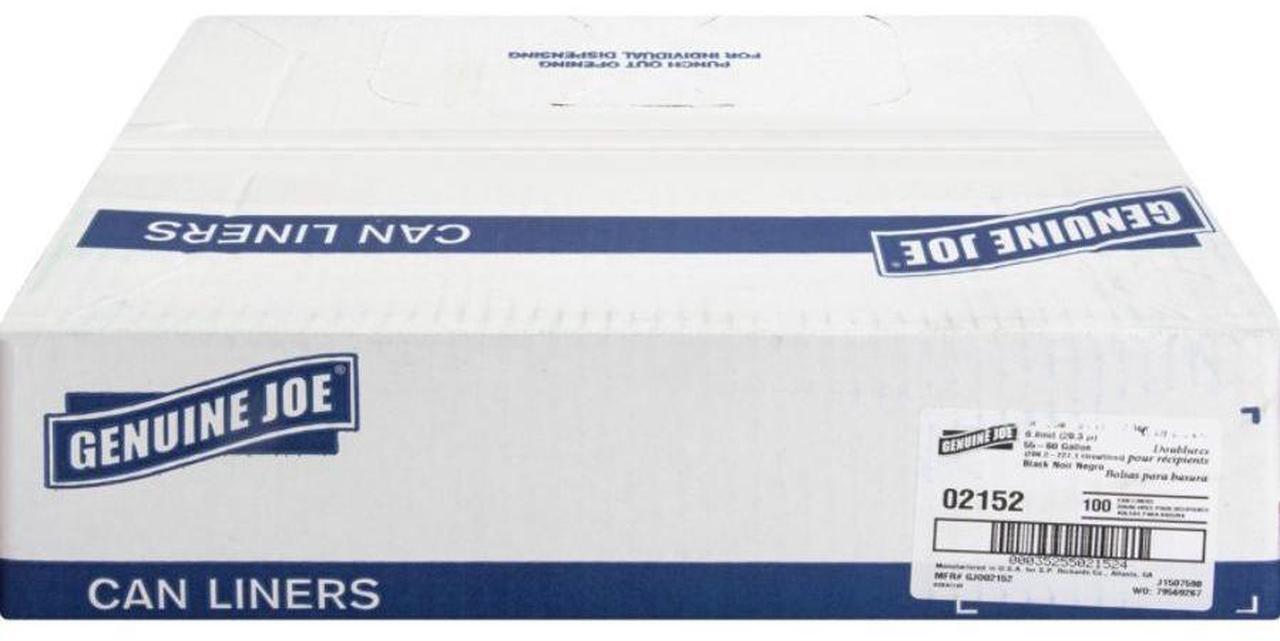 Alt view image 6 of 17 - Genuine Joe Two-Ply Can Liner 55-60Gal 0.9mil 38"x58" 100/PK BNBK 02152