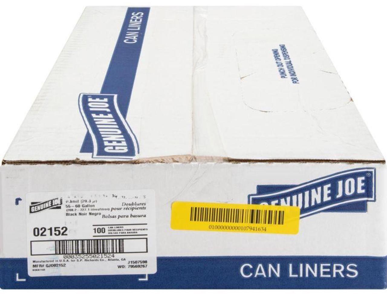 Alt view image 7 of 17 - Genuine Joe Two-Ply Can Liner 55-60Gal 0.9mil 38"x58" 100/PK BNBK 02152