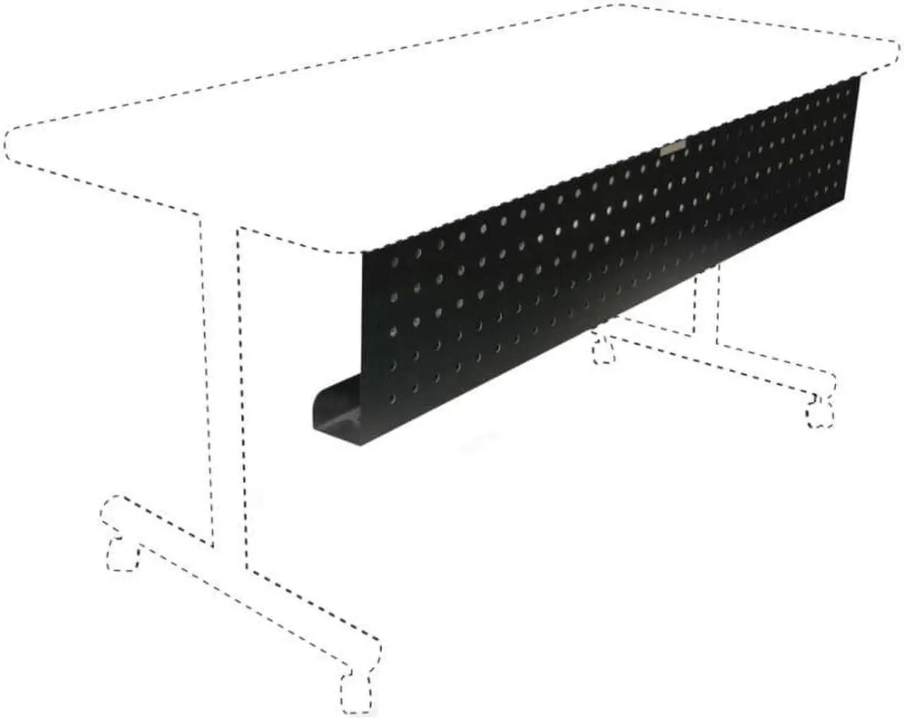 Alt view image 5 of 10 - Lorell 60684 Rectangular Training Table Modesty Panel 42" Width x 3" Depth x 10" Height - Steel - Black