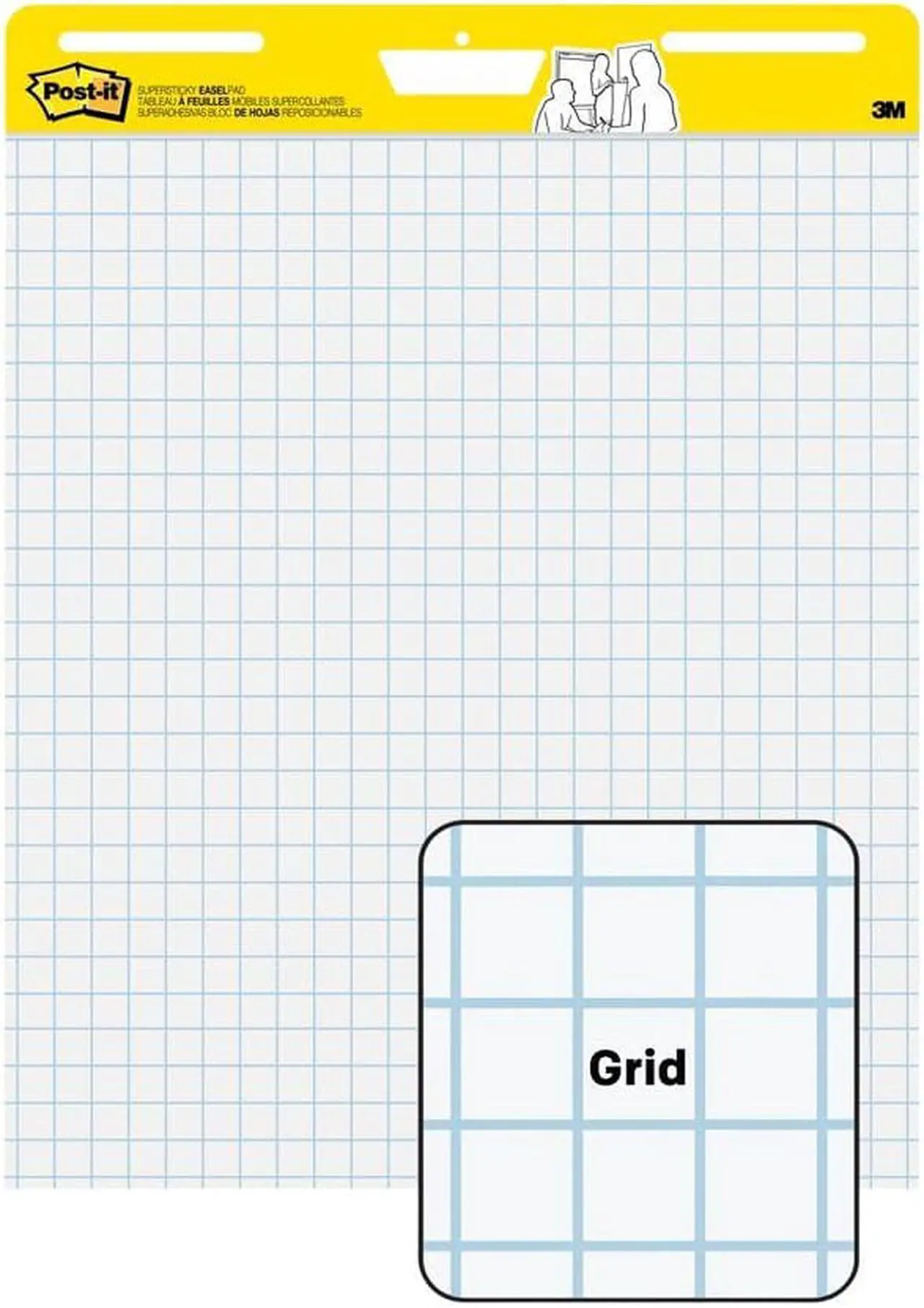 Alt view image 2 of 7 - Post-it® Super Sticky Easel Pad, With 1" Grid Lines, 25" x 30", White, Pad Of 30 Sheets