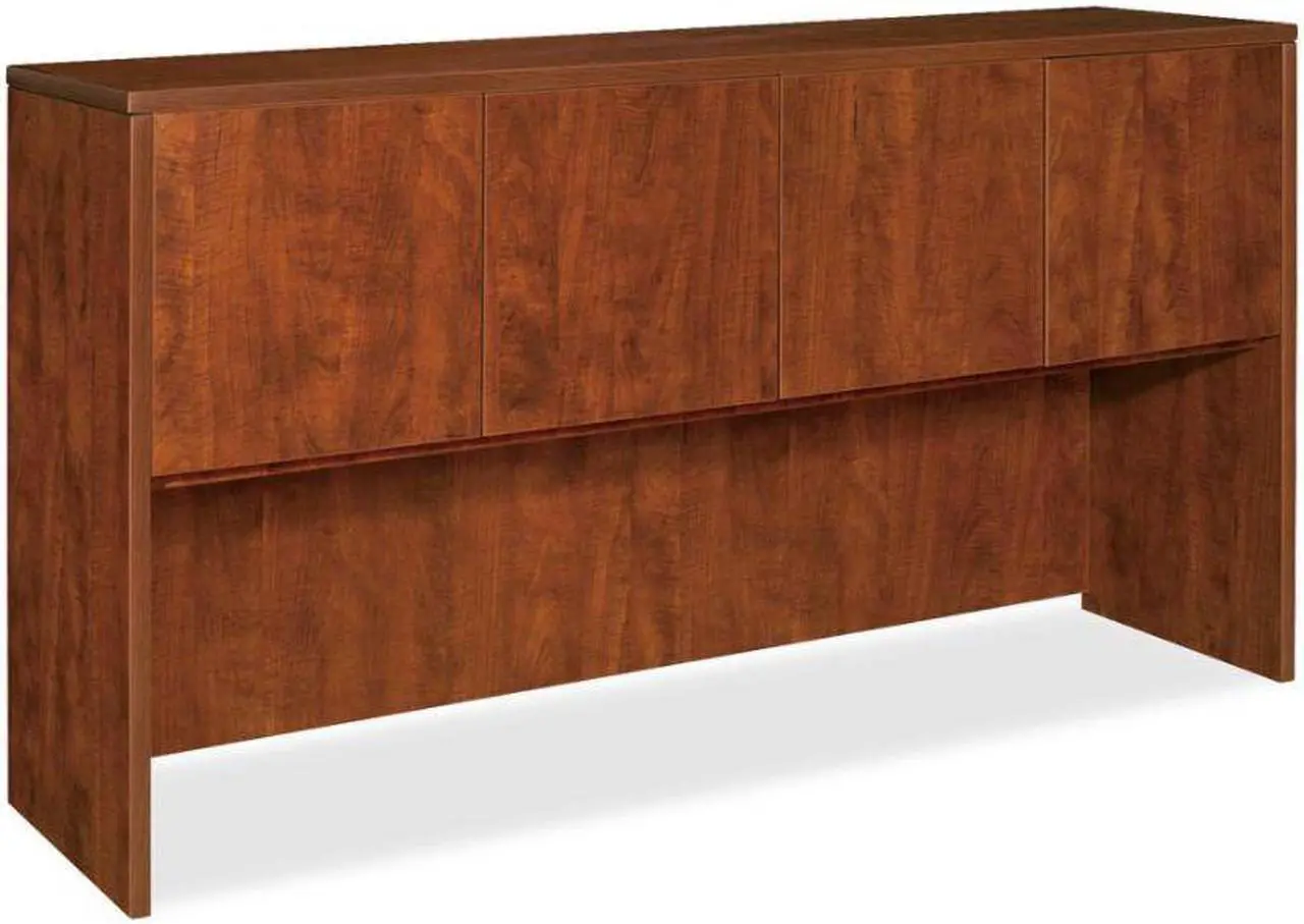 Alt view image 4 of 12 - Lorell Hutch w/Doors 66"x15"x36" Cherry 69417