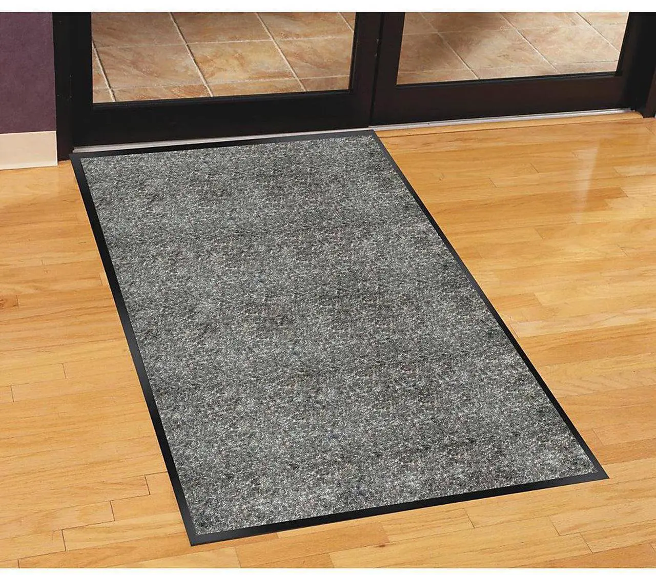 Alt view image 8 of 13 - Genuine Joe Indoor Mat Moisture Absorbent Vinyl Back 4'x6' Charcoal 56462