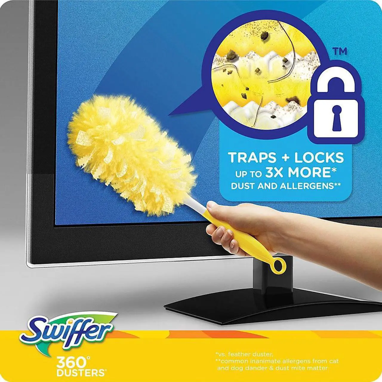 Alt view image 6 of 16 - Swiffer 360 Dusters Refill Dust Lock Fiber Yellow 6/Box 21620BX