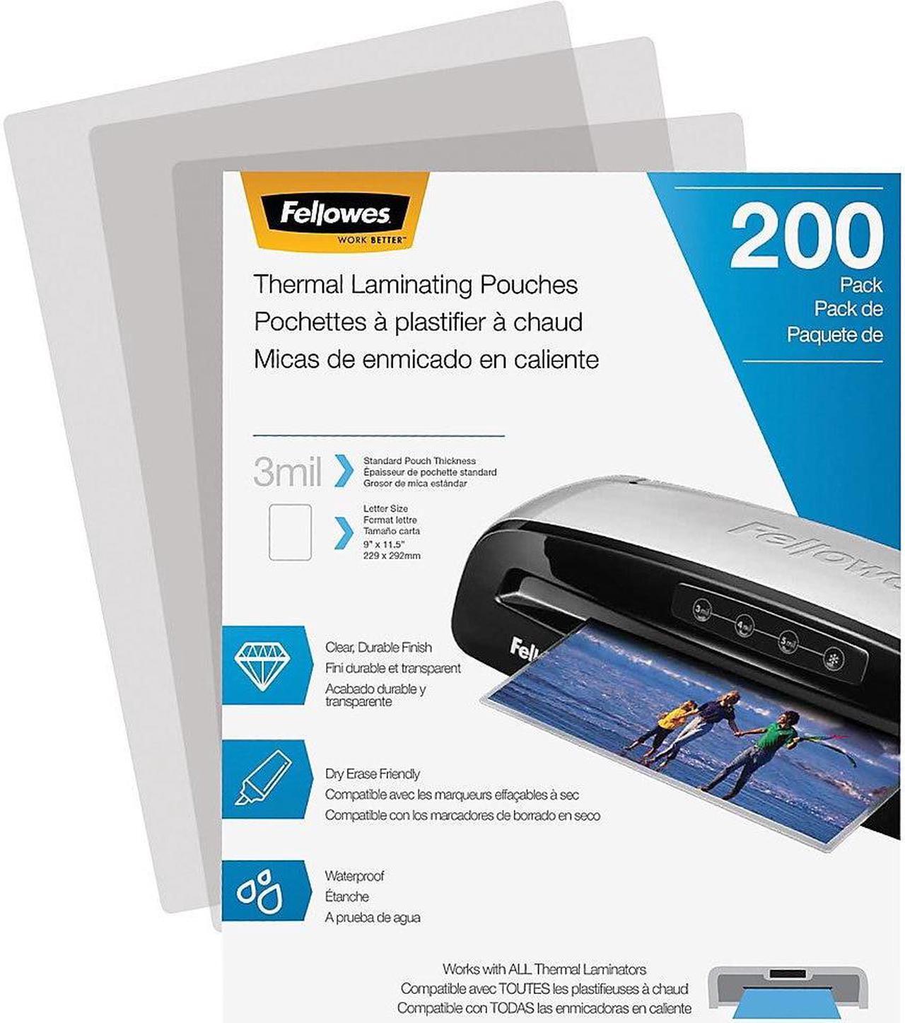 Alt view image 13 of 20 - Fellowes Laminating Pouches Letter Size Hot Pouch 9 x 11.5 3 mil 200 pack 5743401