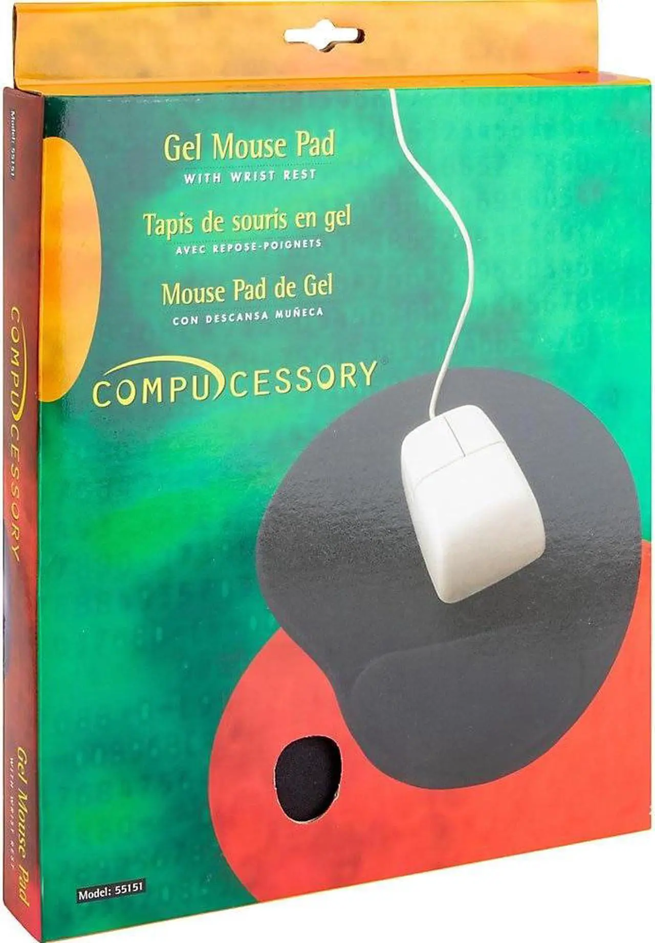 Alt view image 7 of 13 - Compucessory Gel Mouse Pad - 9" x 10" x 1" Dimension - Black - 55151