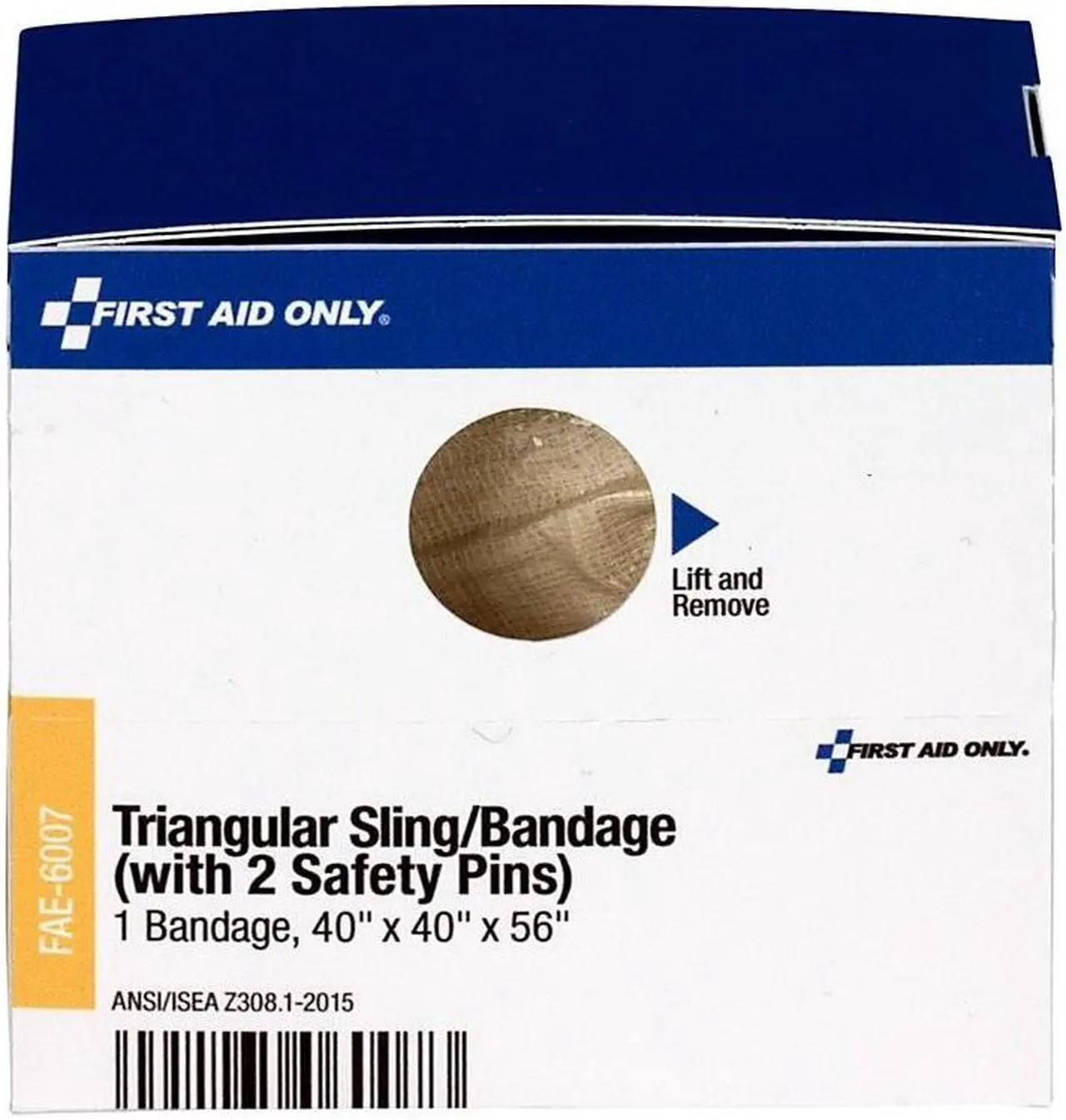 Alt view image 8 of 14 - First Aid Only Triangular Sling/Bandage, 40” x 40” x 56”, 2 Safety Pins/1 Bandage/Box