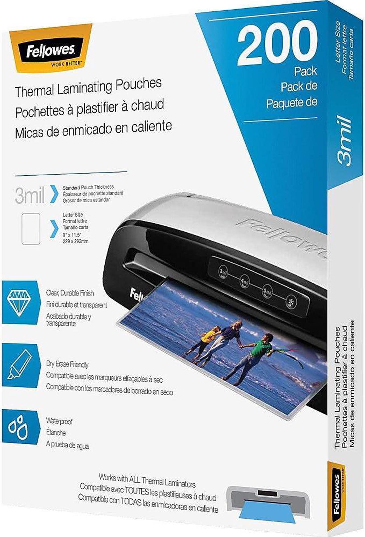 Alt view image 15 of 20 - Fellowes Laminating Pouches Letter Size Hot Pouch 9 x 11.5 3 mil 200 pack 5743401