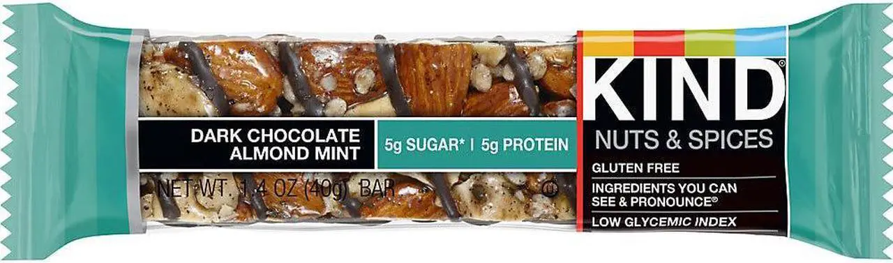 Alt view image 8 of 18 - Nuts and Spices Bar, Dark Chocolate Almond Mint, 1.4 oz Bar, 12/Box 19988