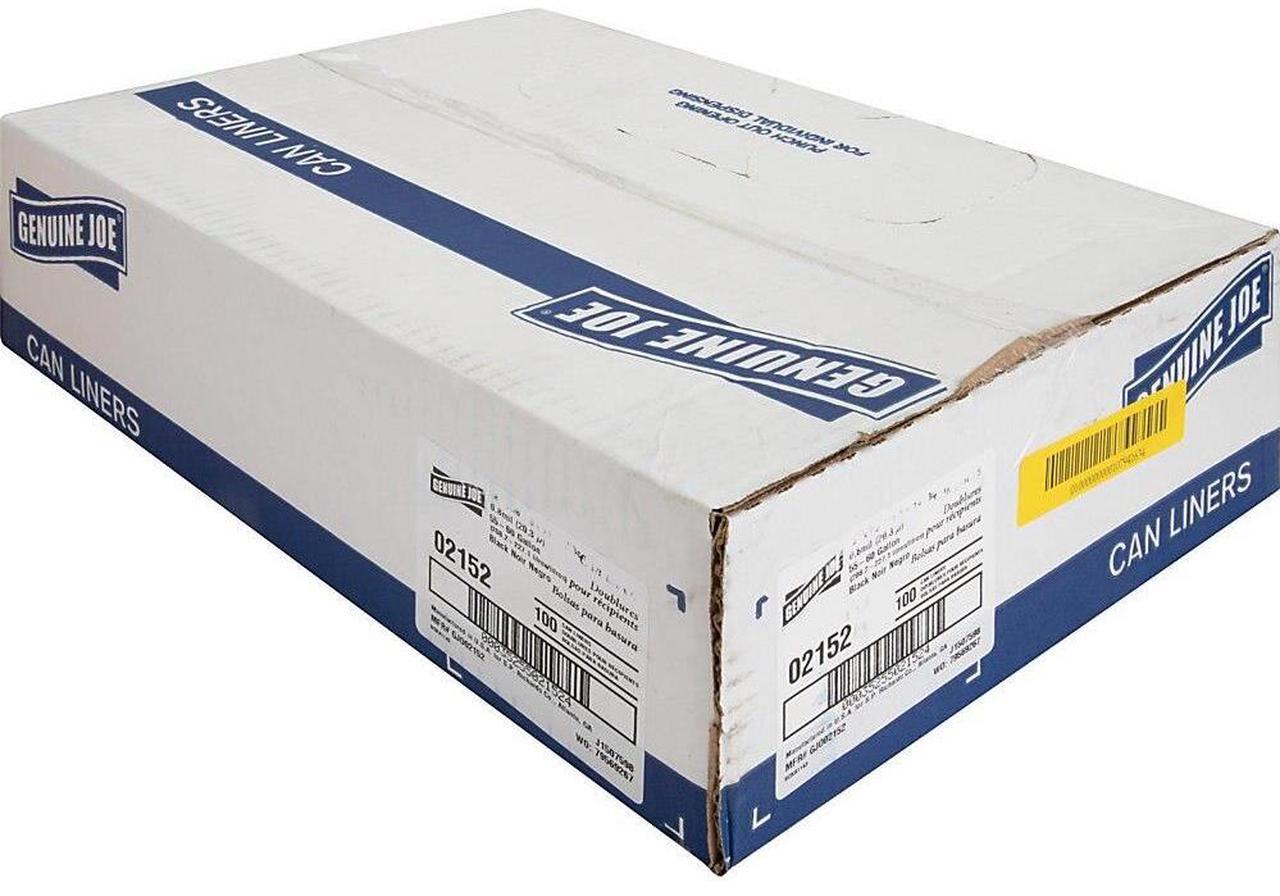 Alt view image 15 of 17 - Genuine Joe Two-Ply Can Liner 55-60Gal 0.9mil 38"x58" 100/PK BNBK 02152