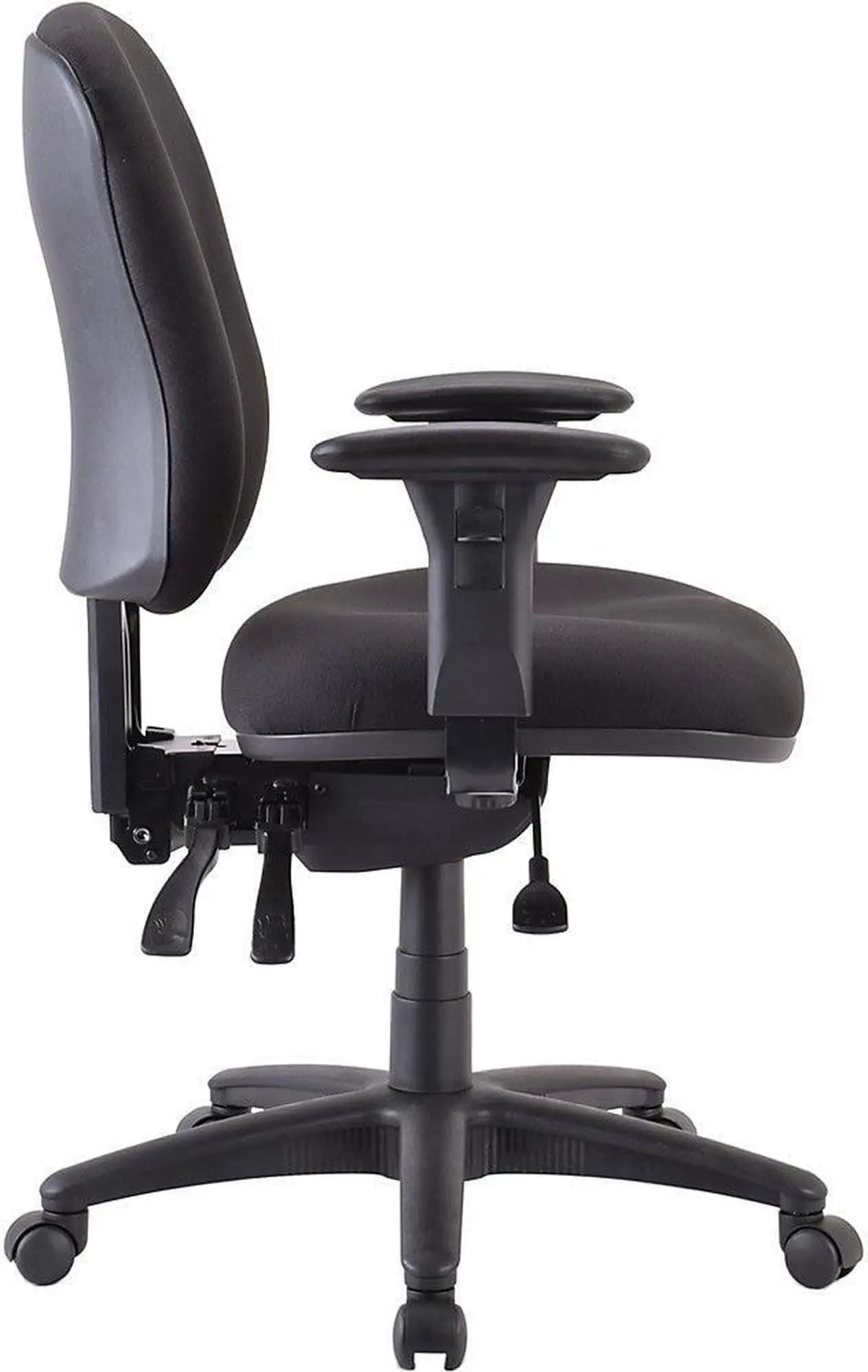 Alt view image 2 of 15 - Lorell Mid-back Task Chair 26-3/4"x26"x39-1/4"-42" Black 66128