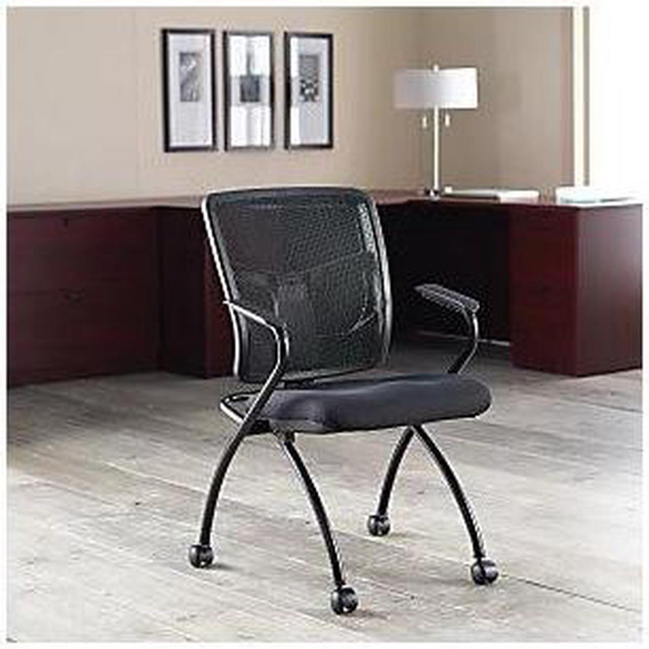 Alt view image 5 of 10 - Lorell Guest Chair 24-2/5"Wx24"Dx37"H 2/CT Black 84374