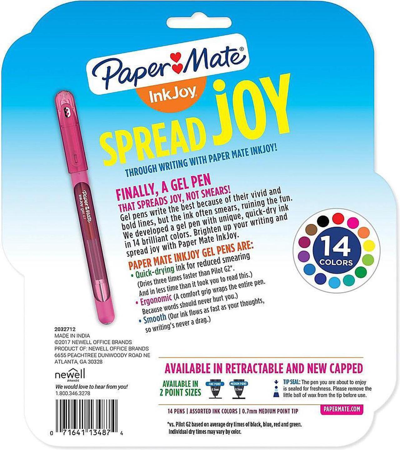 Alt view image 8 of 20 - Paper Mate InkJoy Gel Stick Pen 0.7 mm Medium Assorted Ink 14/Pack 2023009