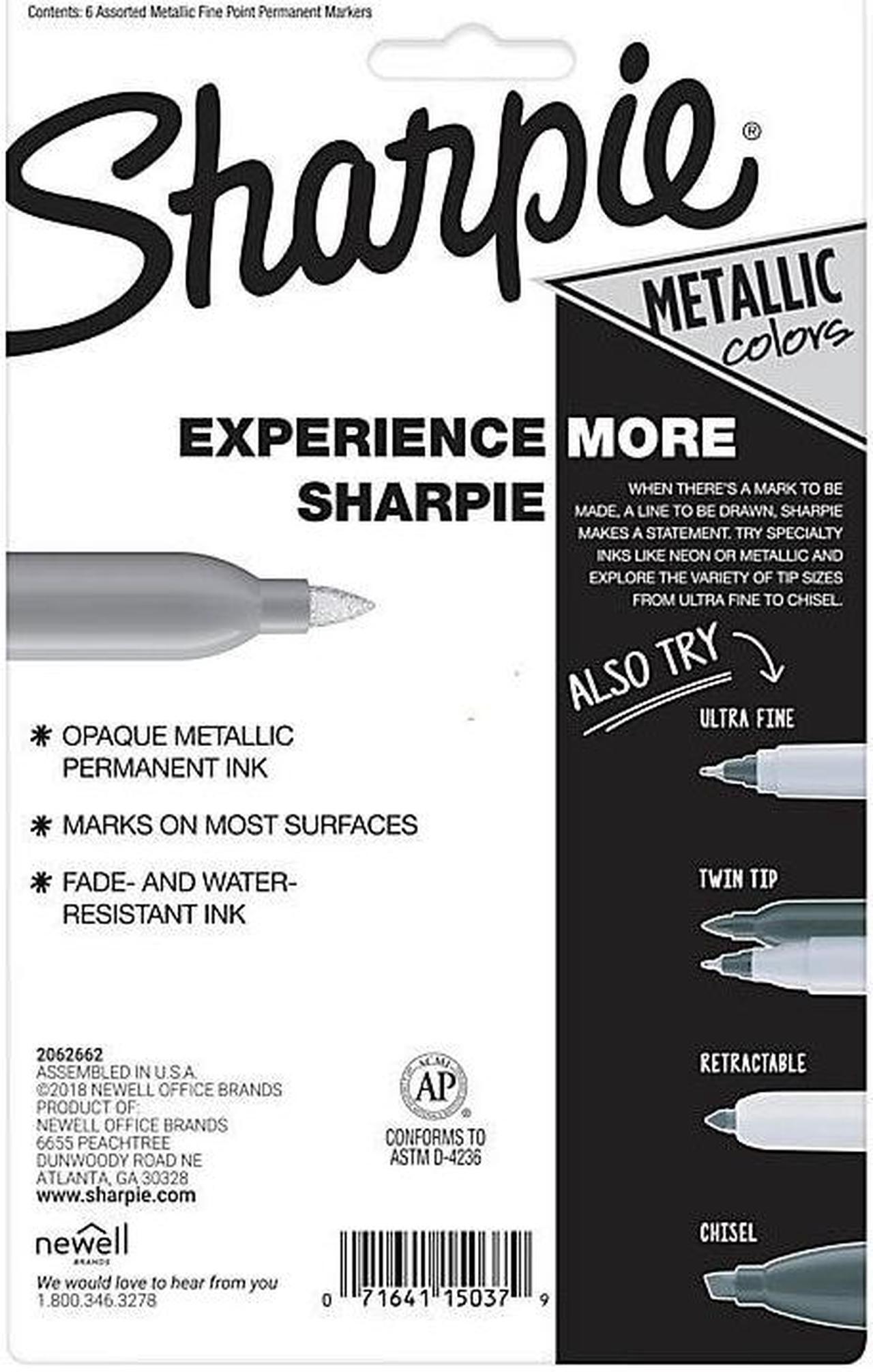 Alt view image 15 of 20 - Sharpie Metallic Markers Fine 6/ST Assorted 2029678