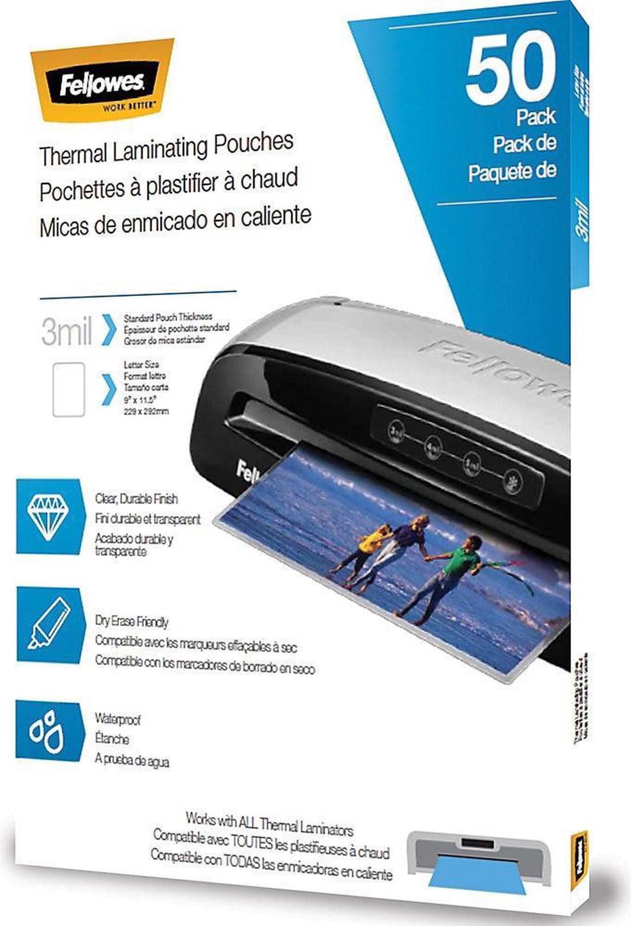 Alt view image 2 of 20 - FEL5744301 Fellowes Thermal Laminating Pouches, Letter, 3 mil, 50/Pack