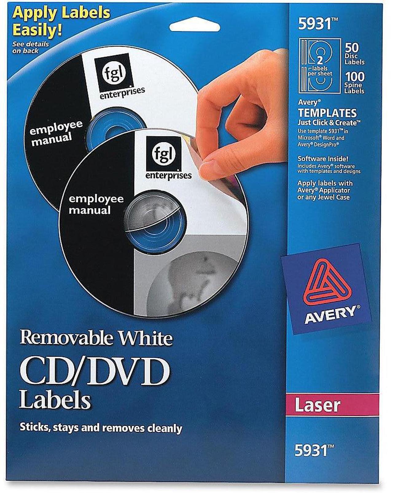 Alt view image 10 of 19 - AVERY 5931 Matte White Removable CD Labels for Laser Printers