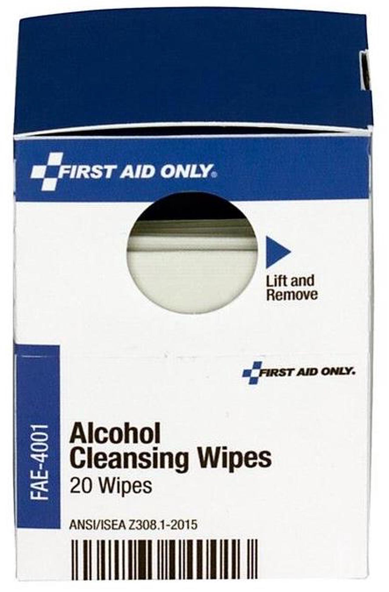 Alt view image 5 of 10 - First Aid Only Inc Alcohol Cleansing Pads 20/BX White FAE4001