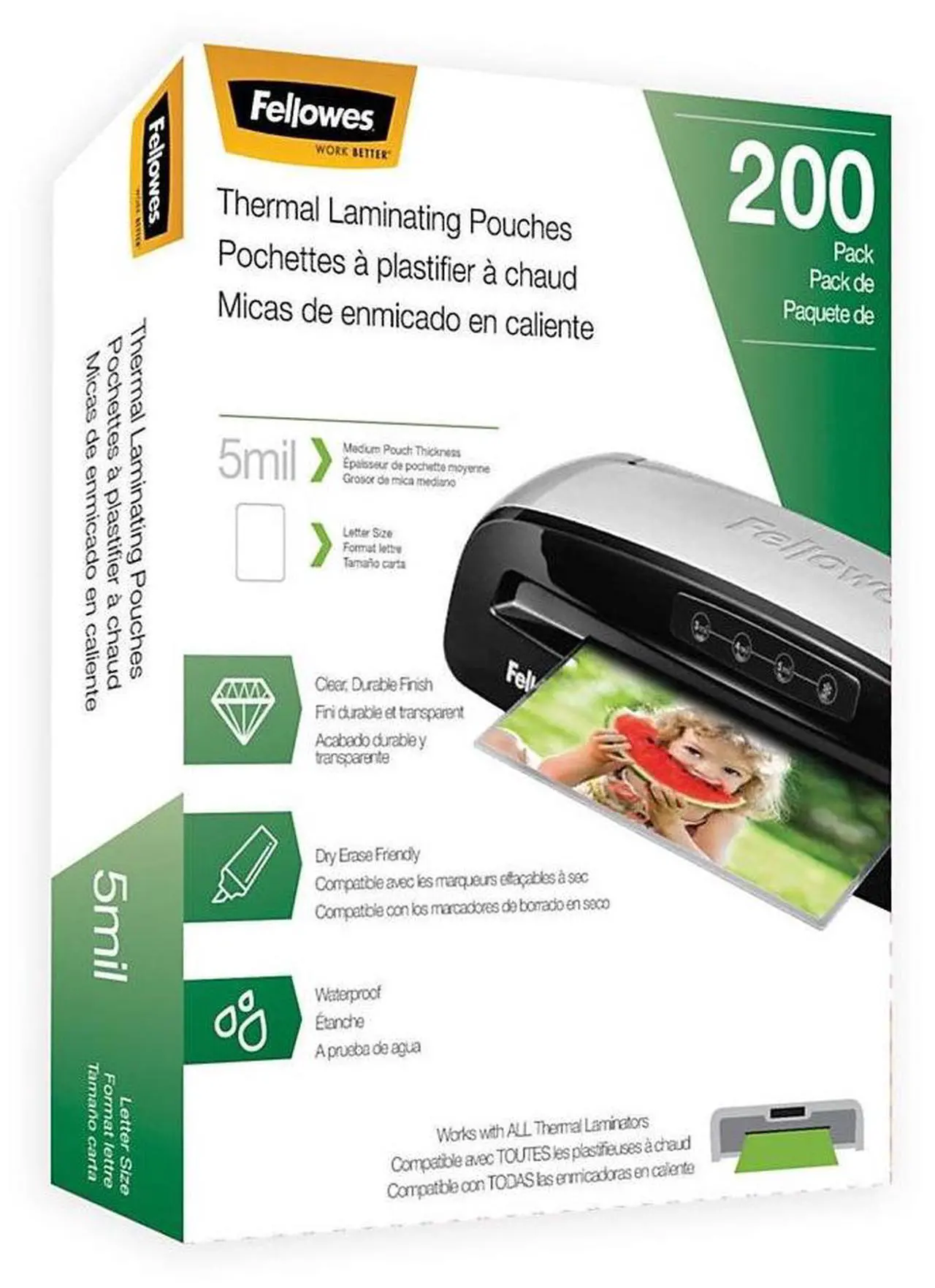 Alt view image 12 of 20 - Fellowes Laminating Pouches Letter Size Hot Pouch 9 x 11.5 5 mil 200 pack 5743601