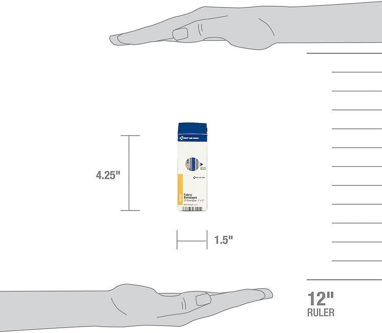 Alt view image 12 of 19 - First Aid Only Fabric Bandages, 1" x 3", 25/Box