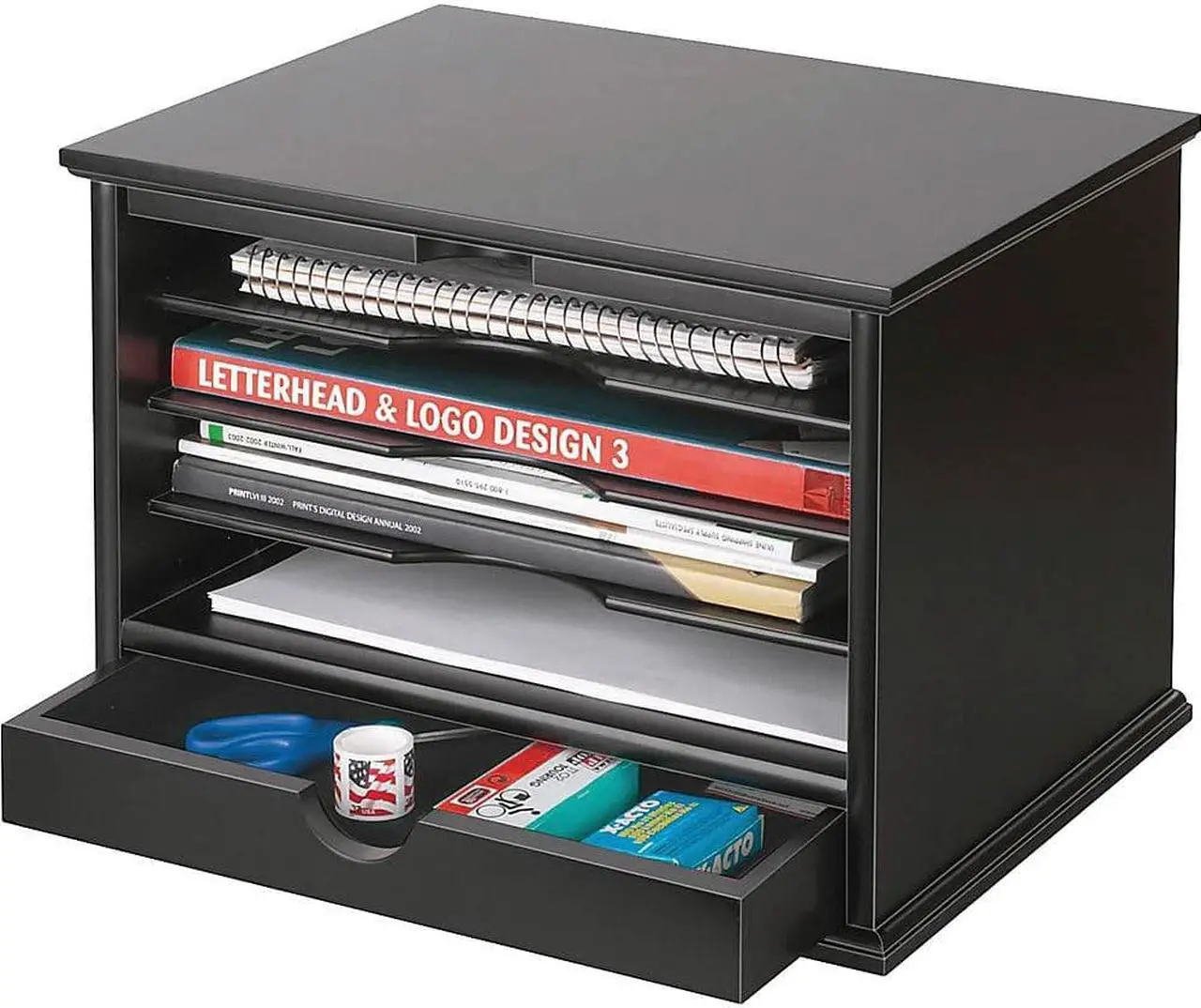 Alt view image 18 of 20 - Victor Wood Desktop Organizer, Midnight Black Collection - by Victor Technology