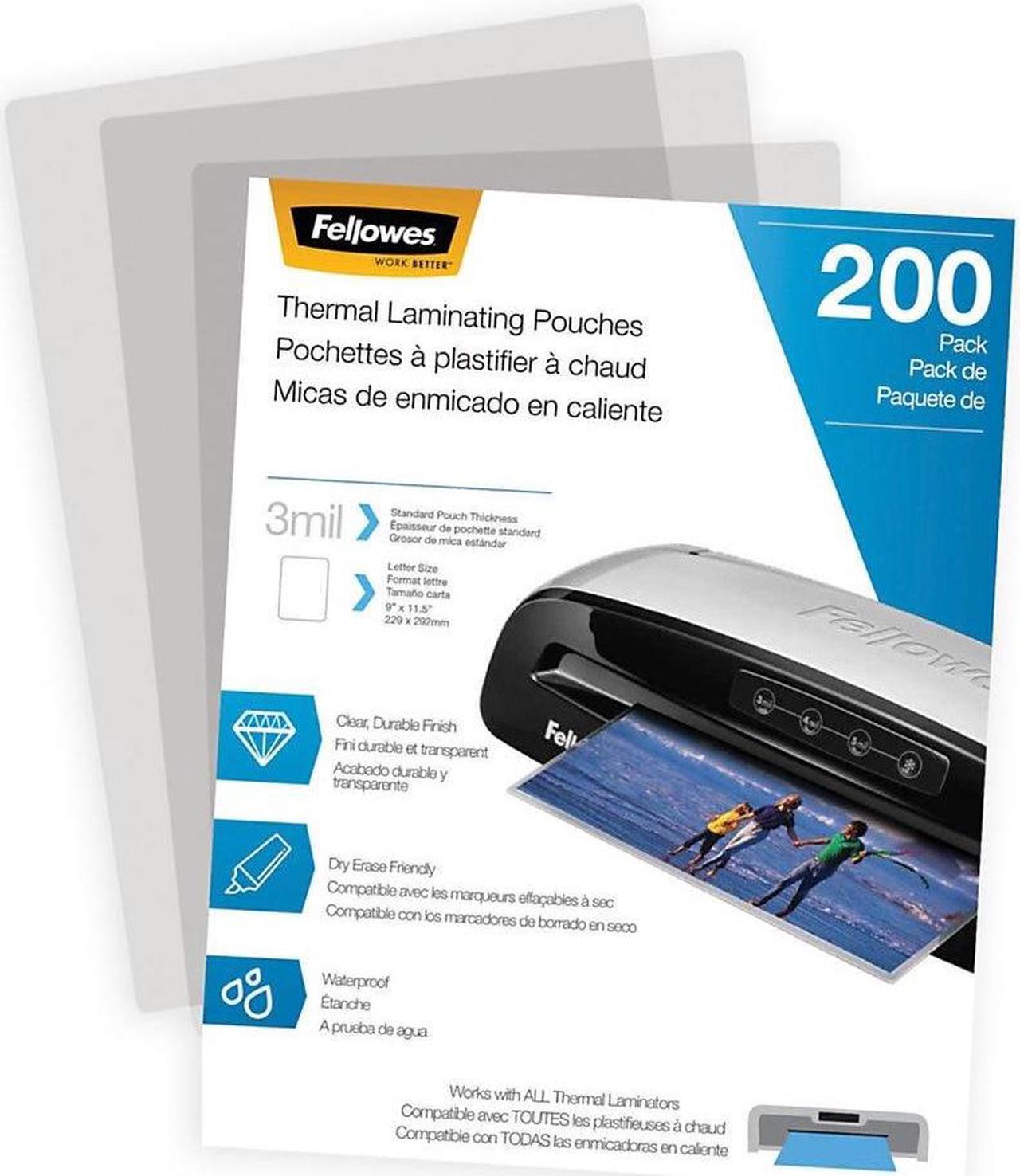 Alt view image 12 of 20 - Fellowes Laminating Pouches Letter Size Hot Pouch 9 x 11.5 3 mil 200 pack 5743401