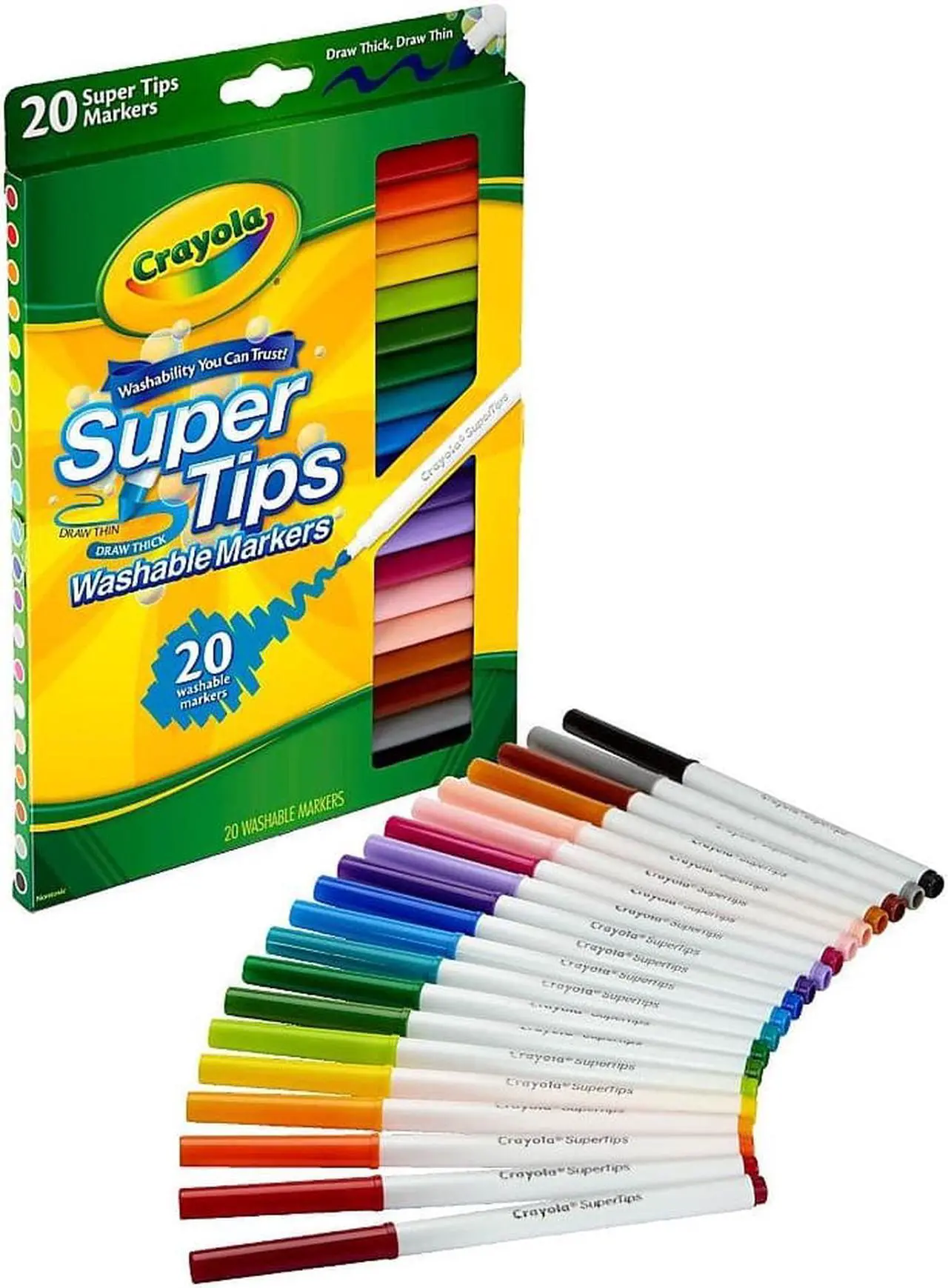 Alt view image 7 of 20 - Crayola Marker,Wsh,Sptp,20/St,Ast 588106
