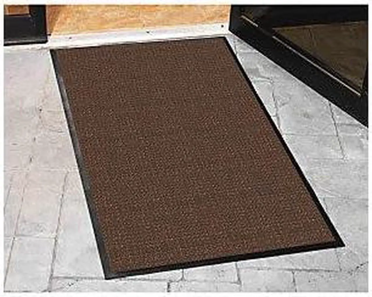 Alt view image 6 of 12 - Genuine Joe Indoor/Outdoor Mat Waterguard Rubber Back 4'x6' Brown 58843