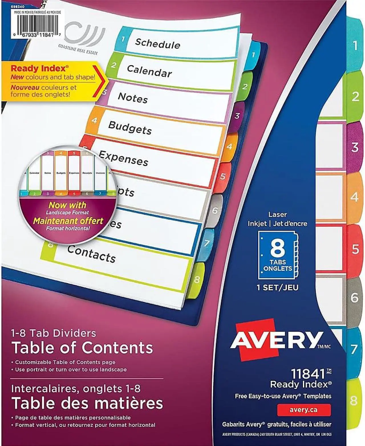 Alt view image 2 of 8 - Avery-Dennison 11841 Ready Index Table Of Contents Dividers, 1-8 Letter